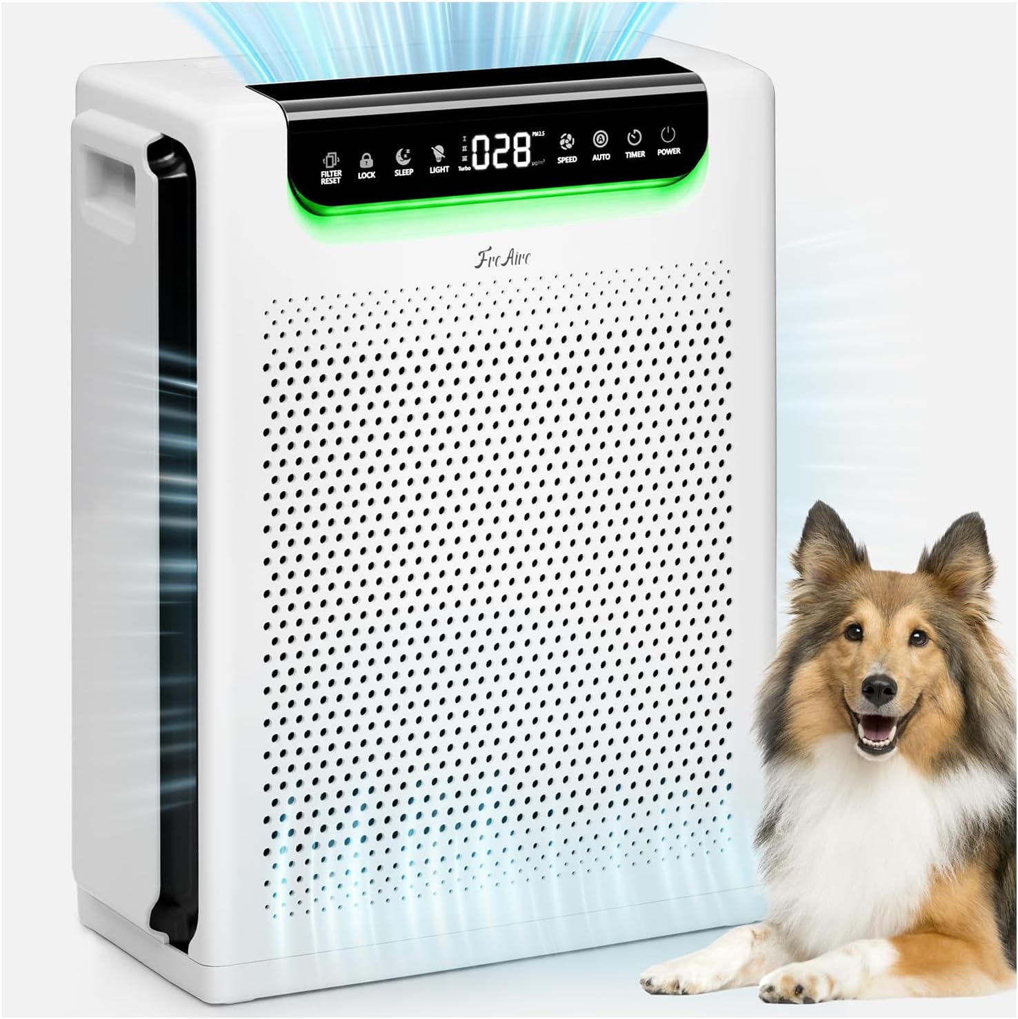 Air Purifiers for Home Large Room, Cover Up to 2600 Ft² with Washable Filters, Powerful Turbo Mode, PM2.5 Air Quality Display, 22dB Sleep Mode, Air Cleaner for Pets Hair, Smoke, Odors, HAP607, White product image