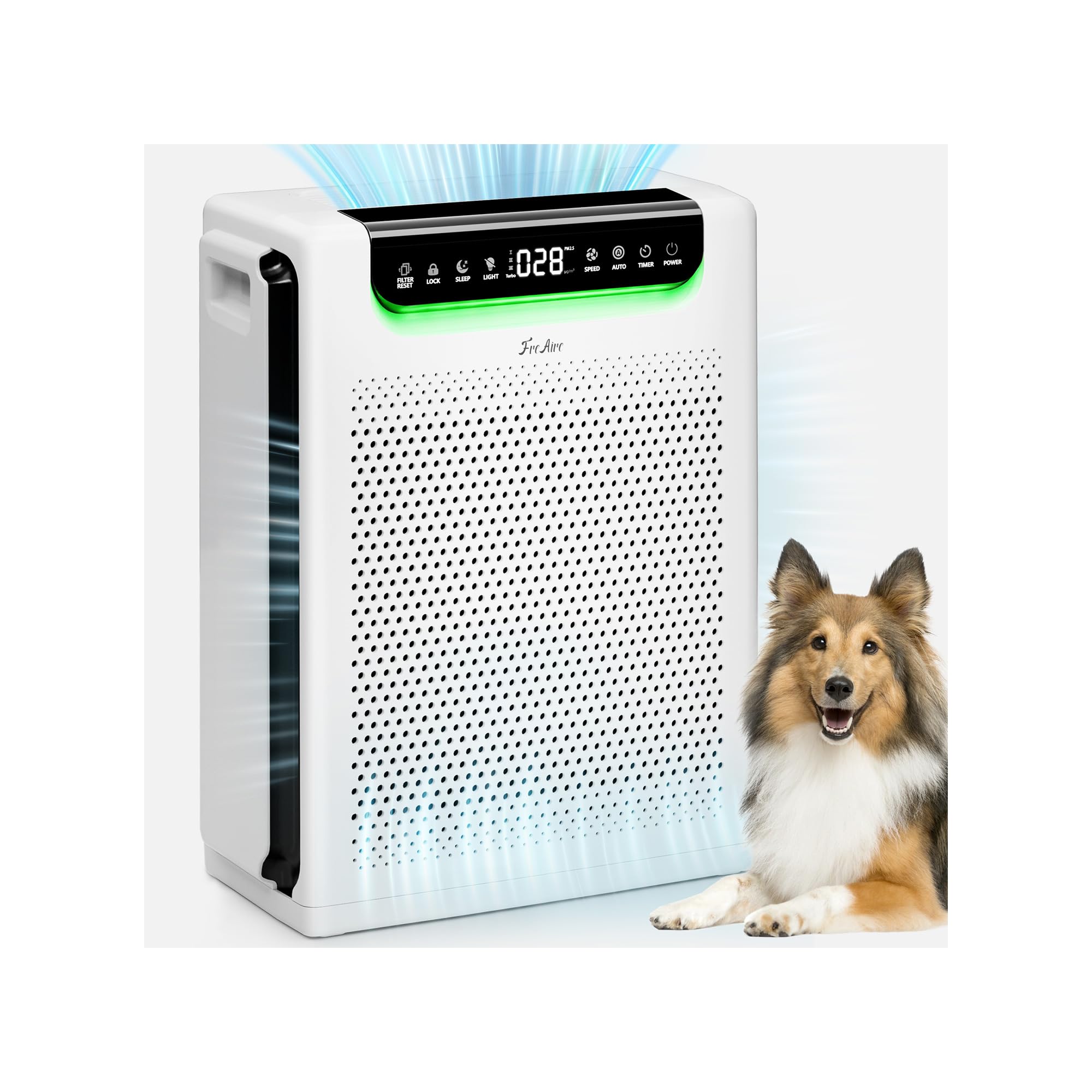 Photo 1 of Air Purifiers for Home Large Room, Cover Up to 2600 Ft² with Washable Filters, Powerful Turbo Mode, PM2.5 Air Quality Display, 22dB Sleep Mode, Air Cleaner for Pets Hair, HAP607, Bright White