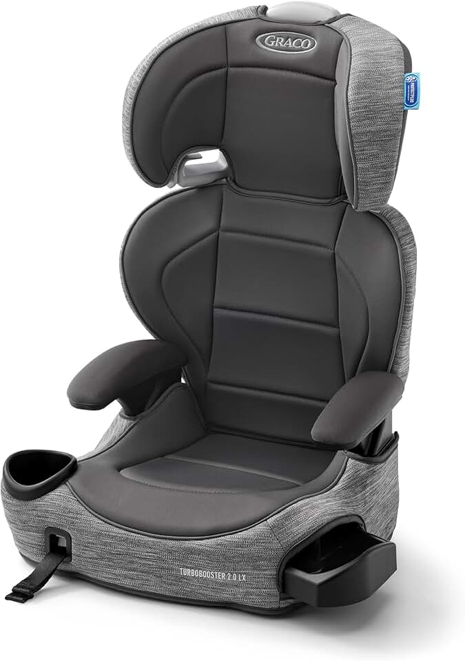 Graco Cadeira Infantil para Carro TurboBooster® 2.0 LX com Sistema LATCH, Gannon, Cinza Mescla
