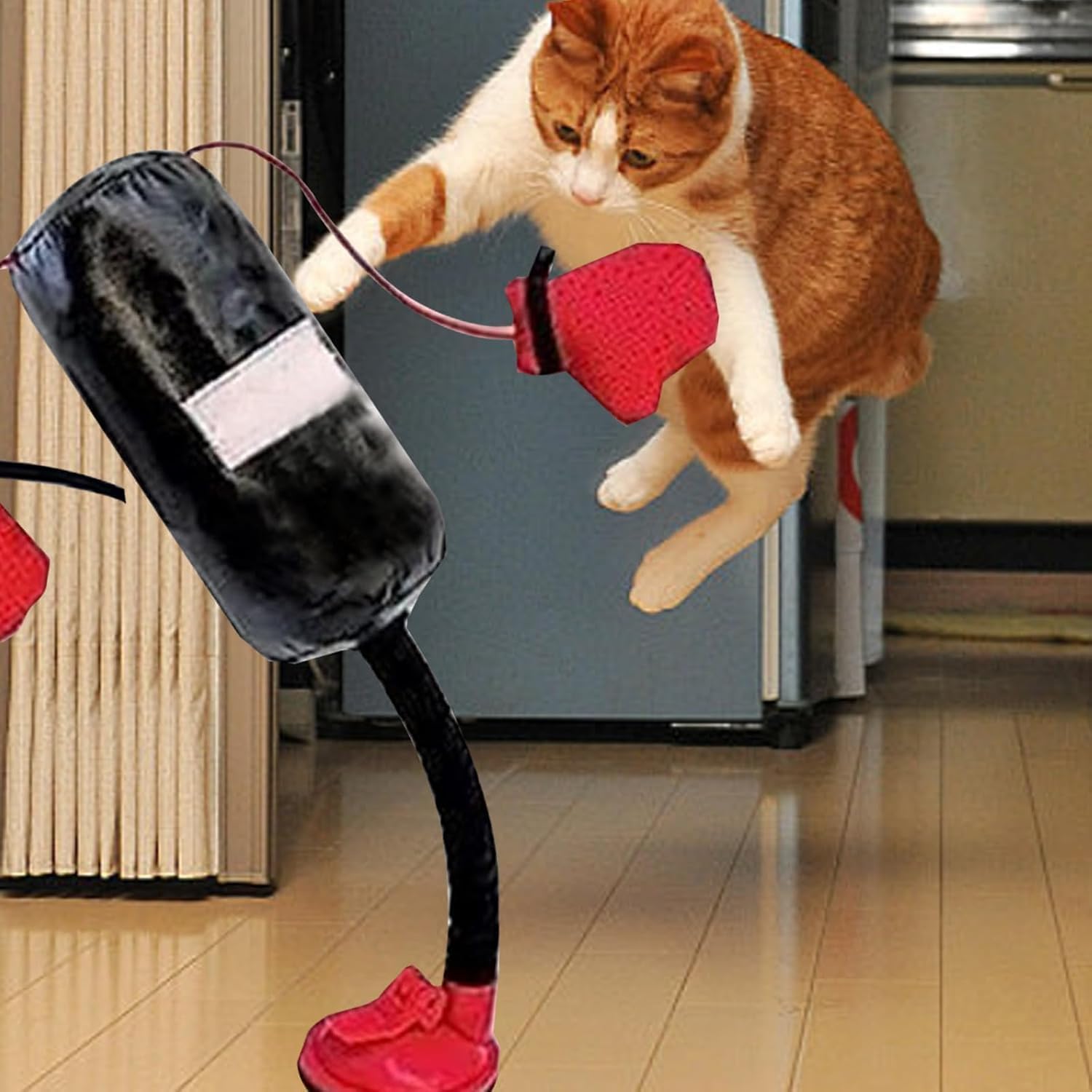 Cat Punching Bag Toy,katzen-boxsack-spielzeug,interactive Toys for Indoor Cats, Interactive Boxing Cat Toy,Kitten Exercise Toy Boxing Gloves,Punching Bag with Gloves Cat Toy,Cat Punching Bag Play Gym Ansicht 6