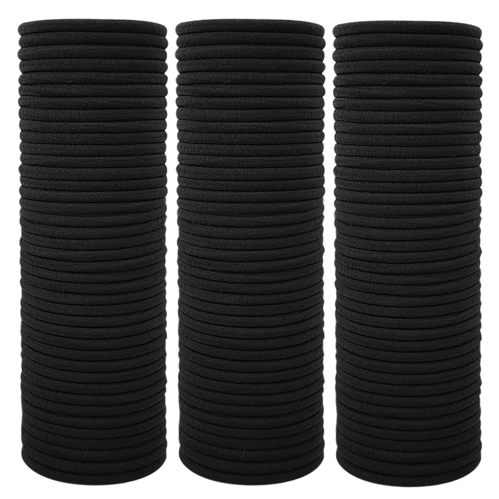 HFZRZFH 120 Pack 4mm Black Hair Ties for Women and Men, No Damage Elastic Ponytail Holders, Ouchless Soft Hair Bands for Thick, Thin, and Curly Hair