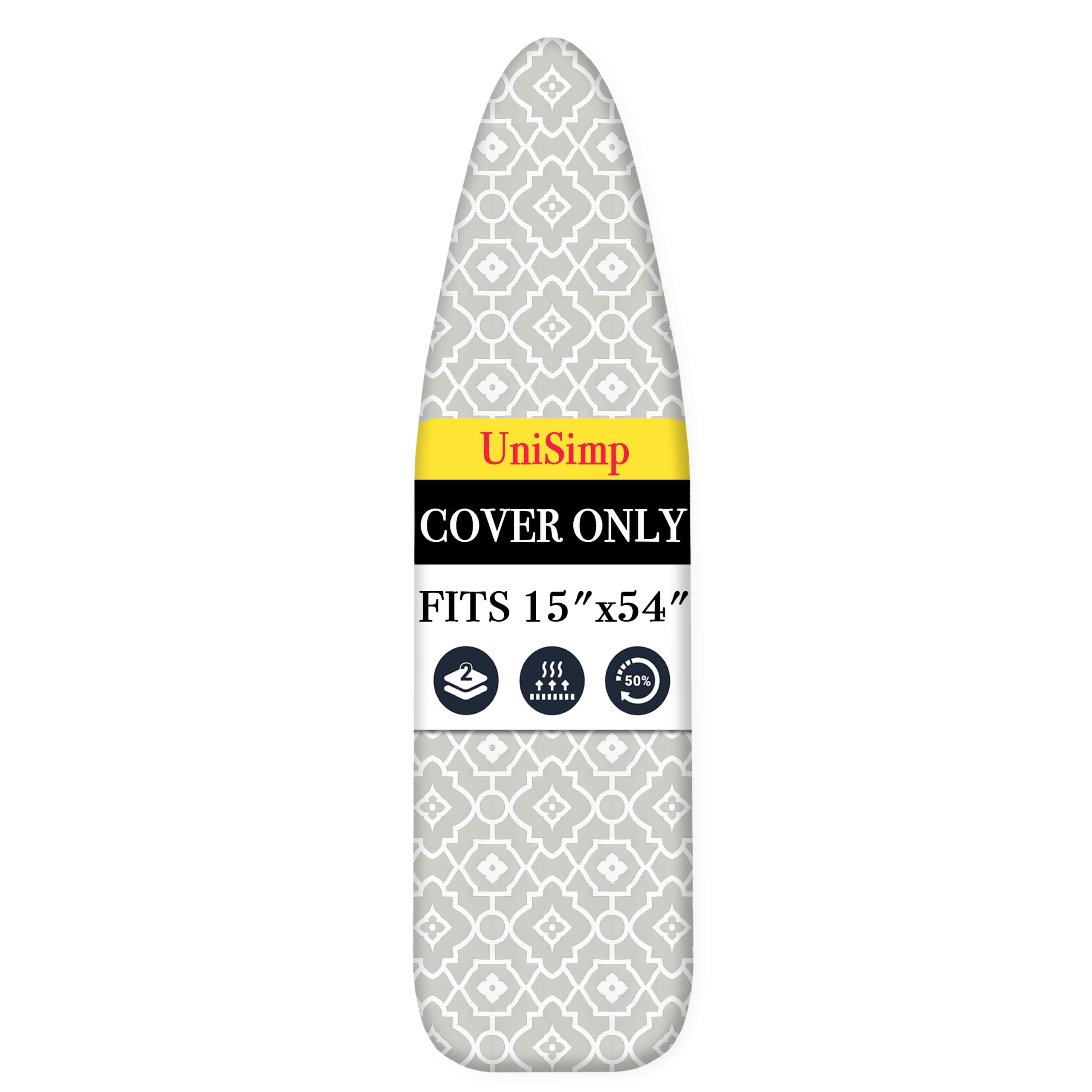 UniSimp Ironing Board Cover and Pad 15'x54' Extra Thick Natural C…
