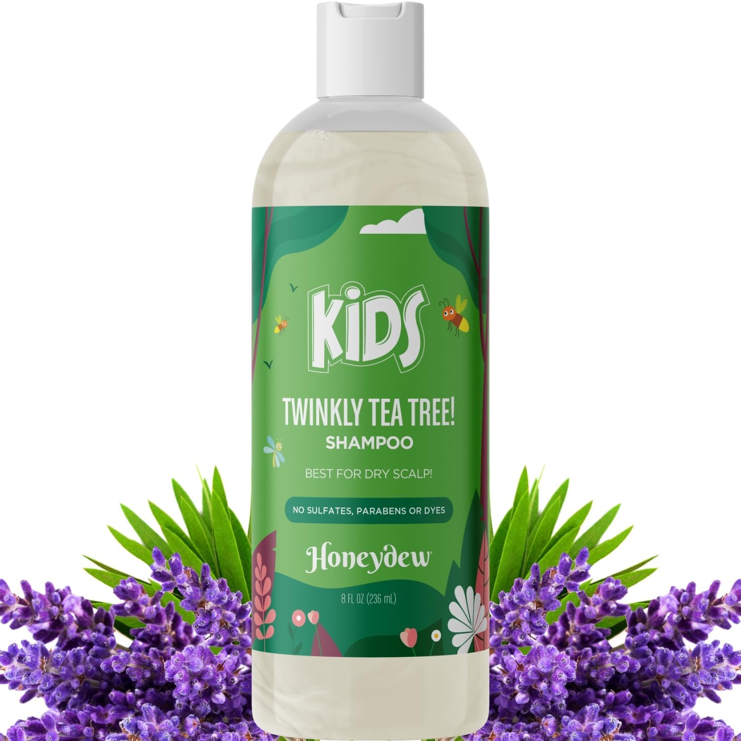 Cleansing Kids Shampoo for Dry Scalp - Dry Flaky Scalp Care Shampoo for Kids and Hair Build Up Remover with Tea Tree Oil and Rosemary Essential Oils for Hair Care - Cleanser for Build Up