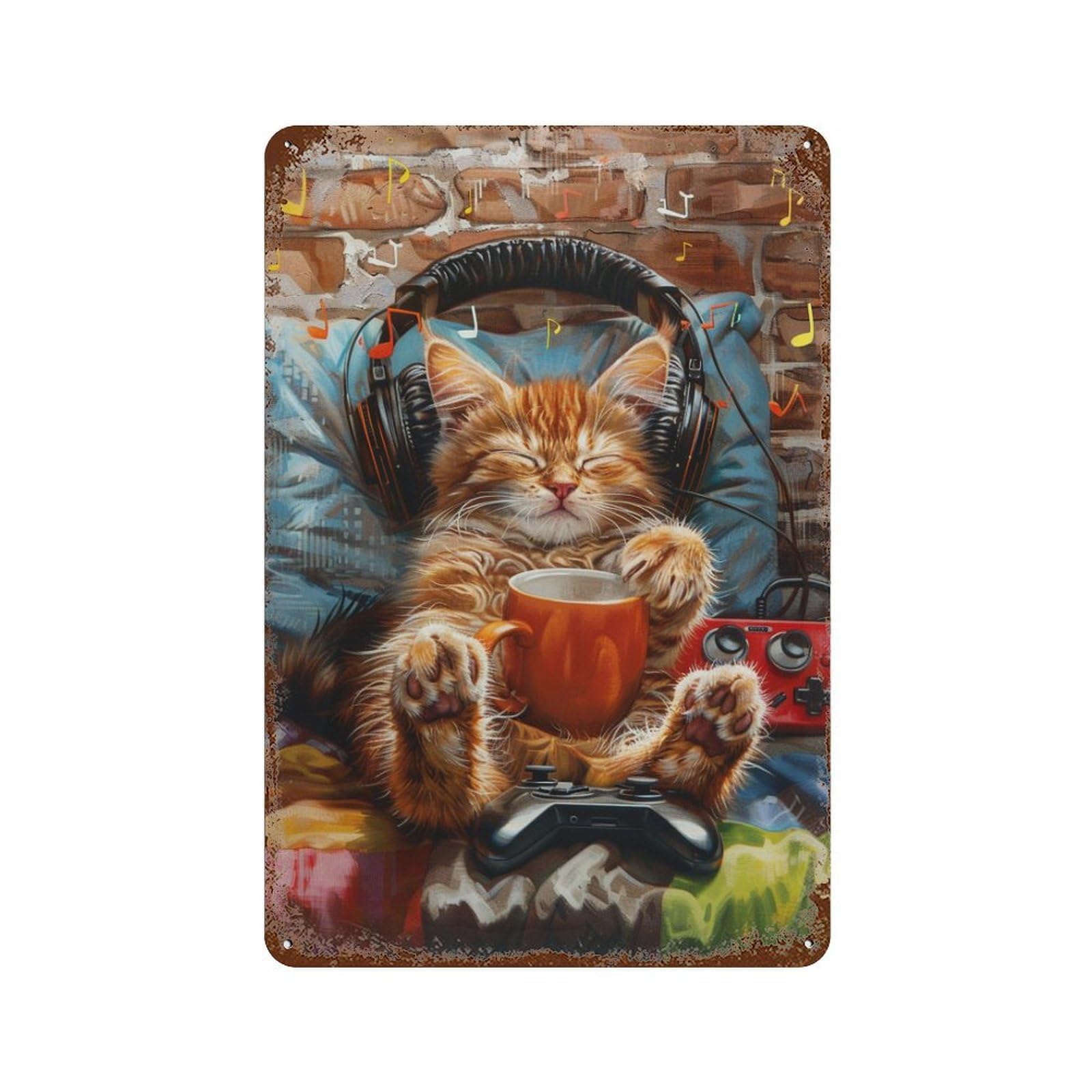 HDURYEYRYY Retro Leisure Tabby 03 Wall Retro Iron Vintage Art Metal Tin Sign Poster Modern Home Cofffee Club Art Bar Shop Decor Style 30x20cm