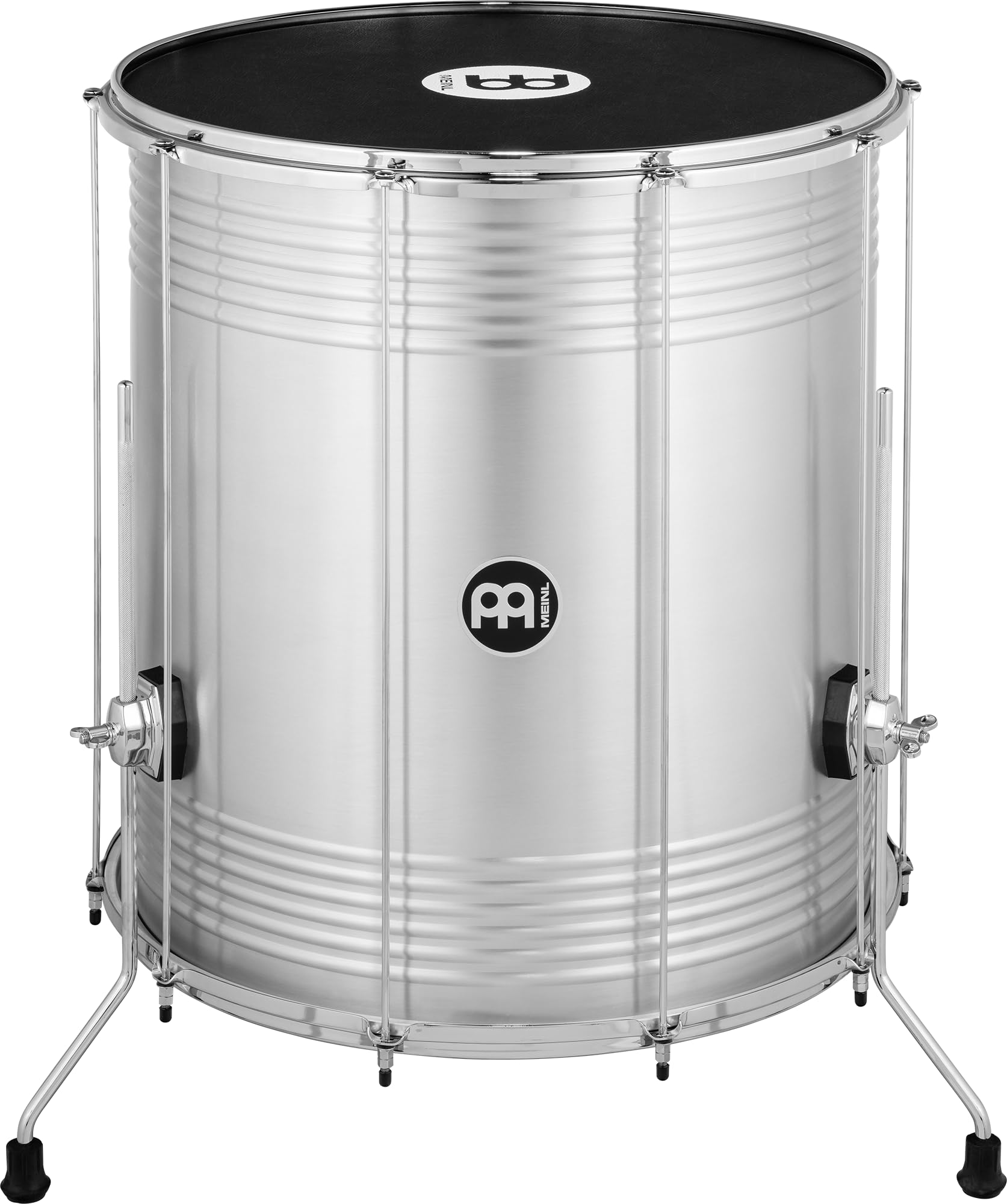 Meinl Percussion Traditional Aluminum Surdo – Tamburo Samba Molto Grande – Altezza Regolabile – 22-Pollici Diametro – 24-Pollici Altezza – Aluminum, Silver (SU22-L)
