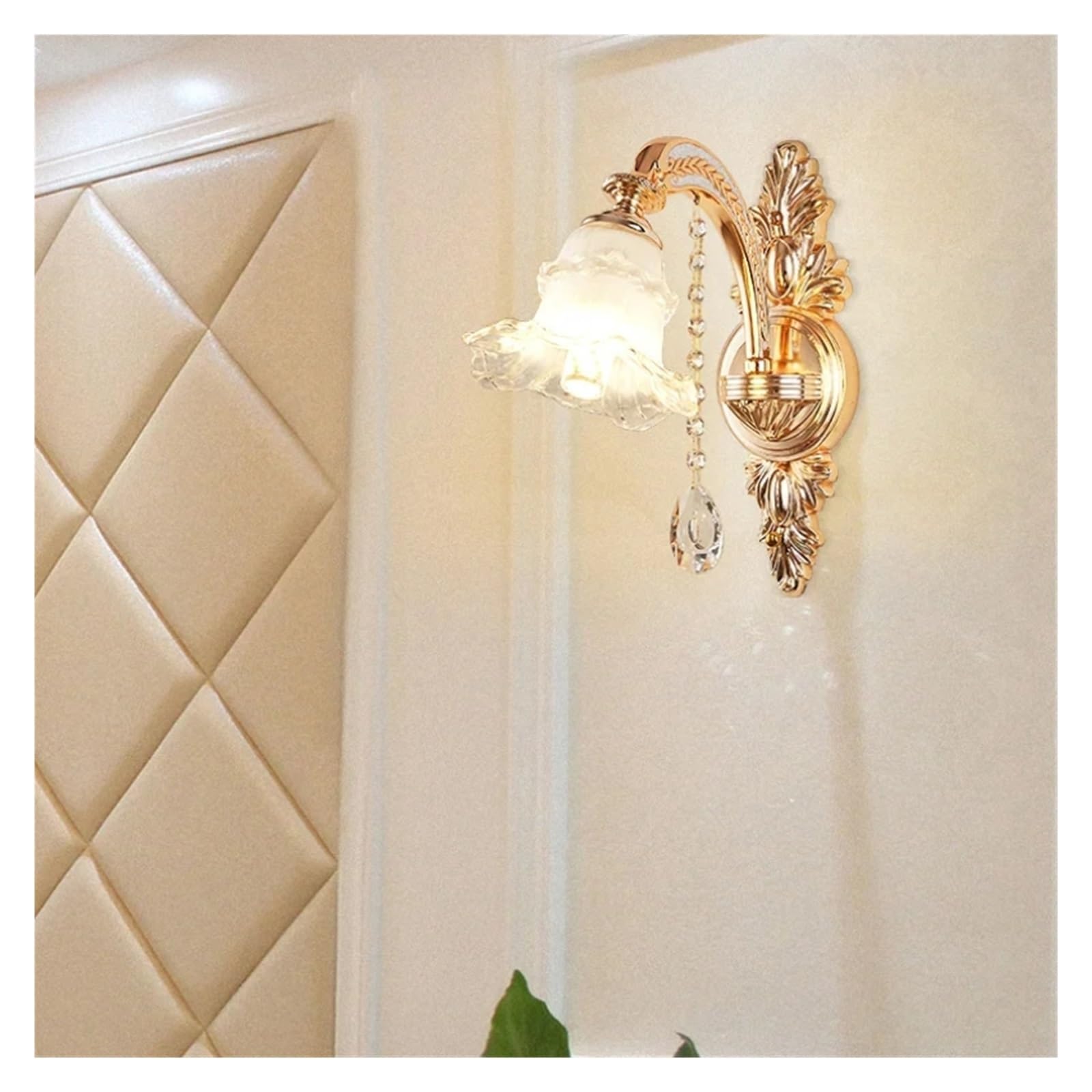 CWCQGH Wall Sconces, Nordic Modern Luxury Ceiling Chandelier Lighting Living Room Hotel Villa Lobby Crystal Hanging Lamp,1 Light