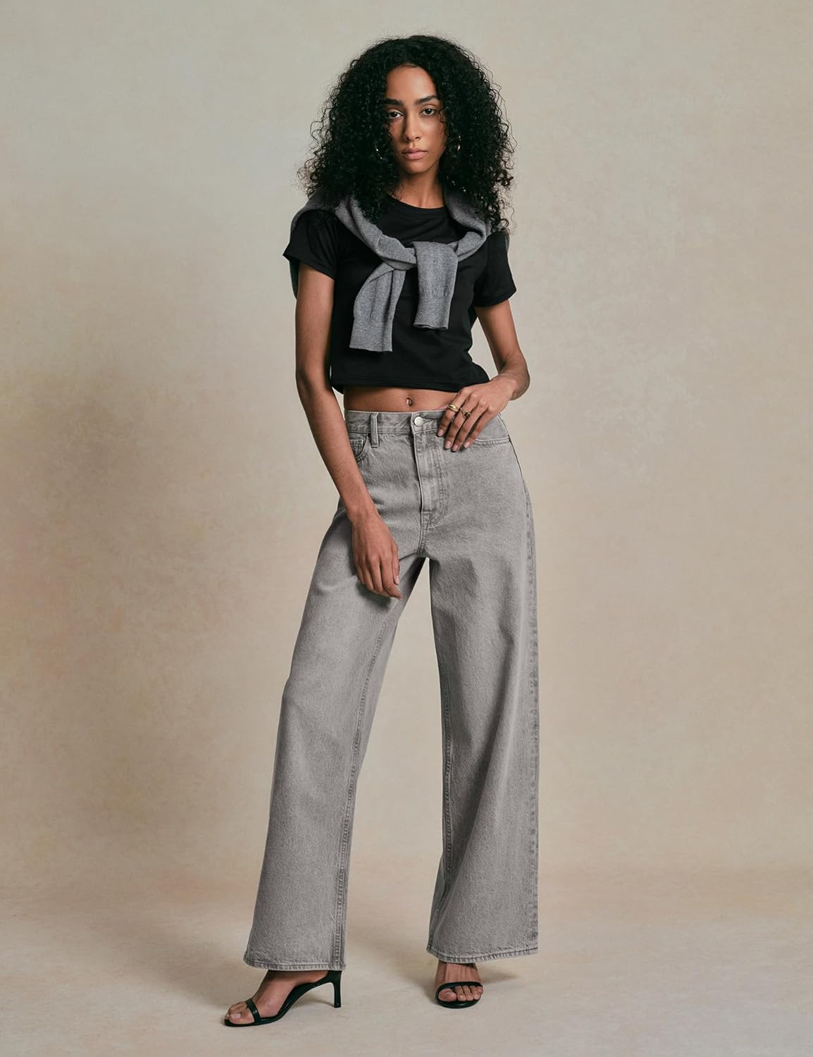 Women's Adjustable Wasit Wide Leg Jeans Baggy High Waisted Jeans Y2K Casual Trendy Denim Pants - Image 3