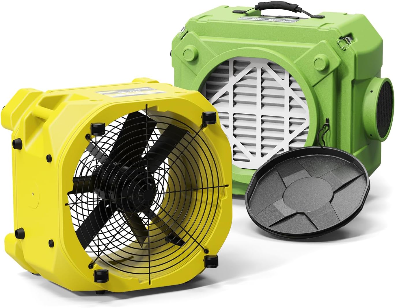 Alorair HEPA Air Scrubber Bundle Deal: 3000 CFM Air Mover & Stackable 550 CFM Negative Air Machine for Indoor Air Quality & Water Damage Restoration(1*HEPA 550 Air Scrubber, 1* Zeus Extreme Air Mover)