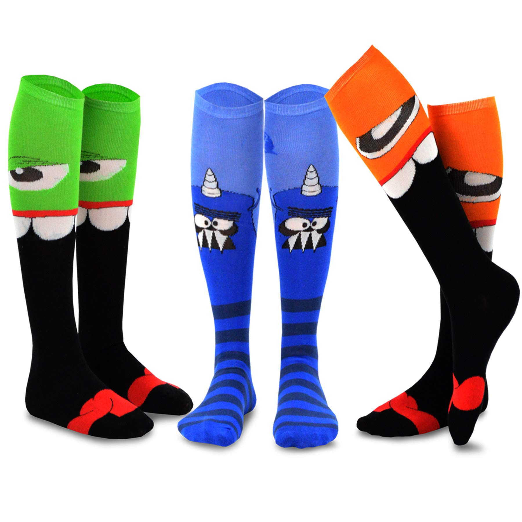 TeeHee SocksTeeHee Crazy Fun Silly Funky Girls Socks Novelty Knee High and Crew for Women Multipair Cotton