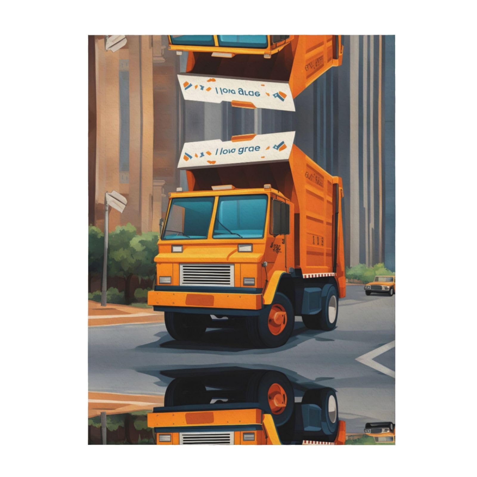 Couverture I Love Garbage Trucks plaid chaud et léger pour lit