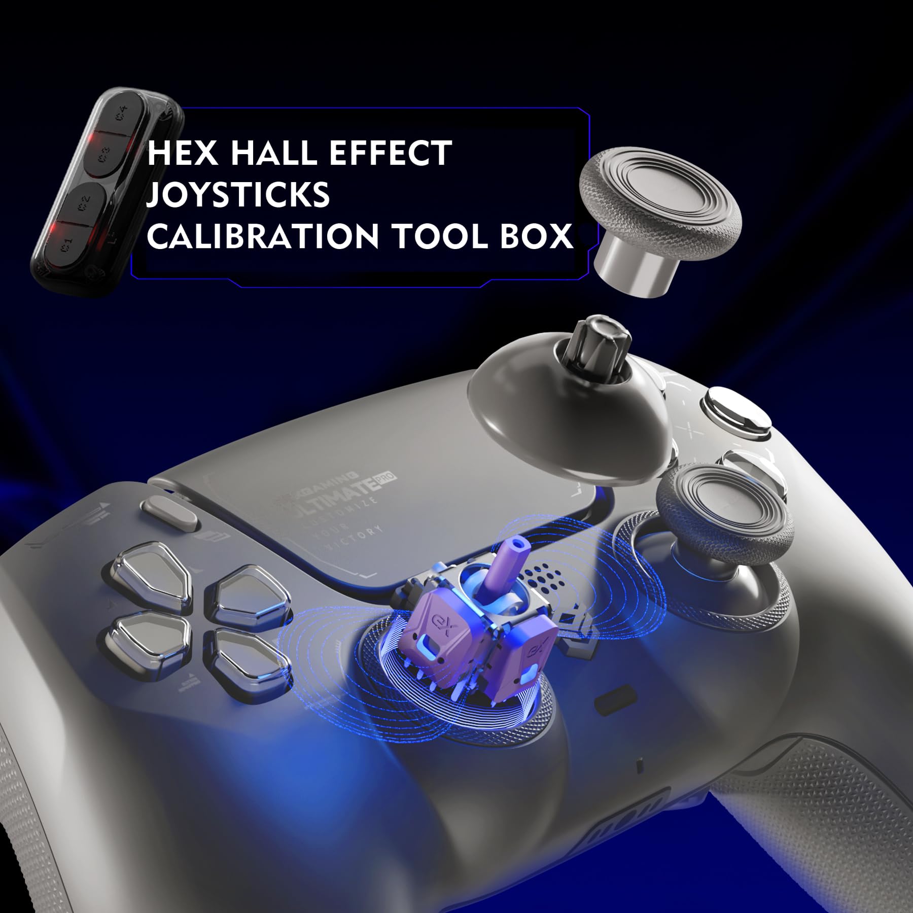 HEXGAMING Manette pour ps5,Ultimate Pro Controller pour ps5/PC/Mobile