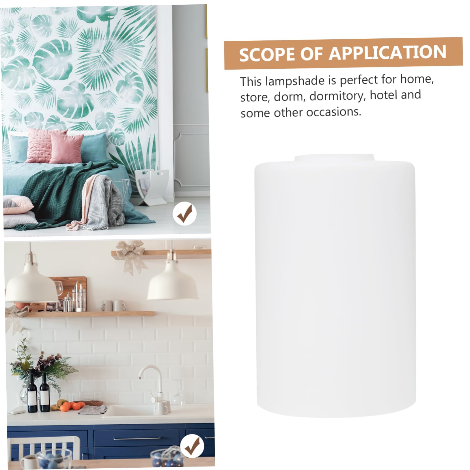 Operitacx Paralume Cilindrico in Vetro Satinato 3 Pezzi Copertura Decorativa Per Lampada Sospensione E Abatjour Diffusore Luce Soffitto 5.91X11.81X3.94In Sostituzione Facile Per Lampadari Interni