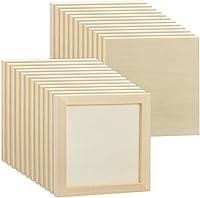 Kathfly 24 Pack 6x6 Inch Unfinished Wood Panels - Sturdy Canvas Boards for Painting, Crafts, DIY Art Projects