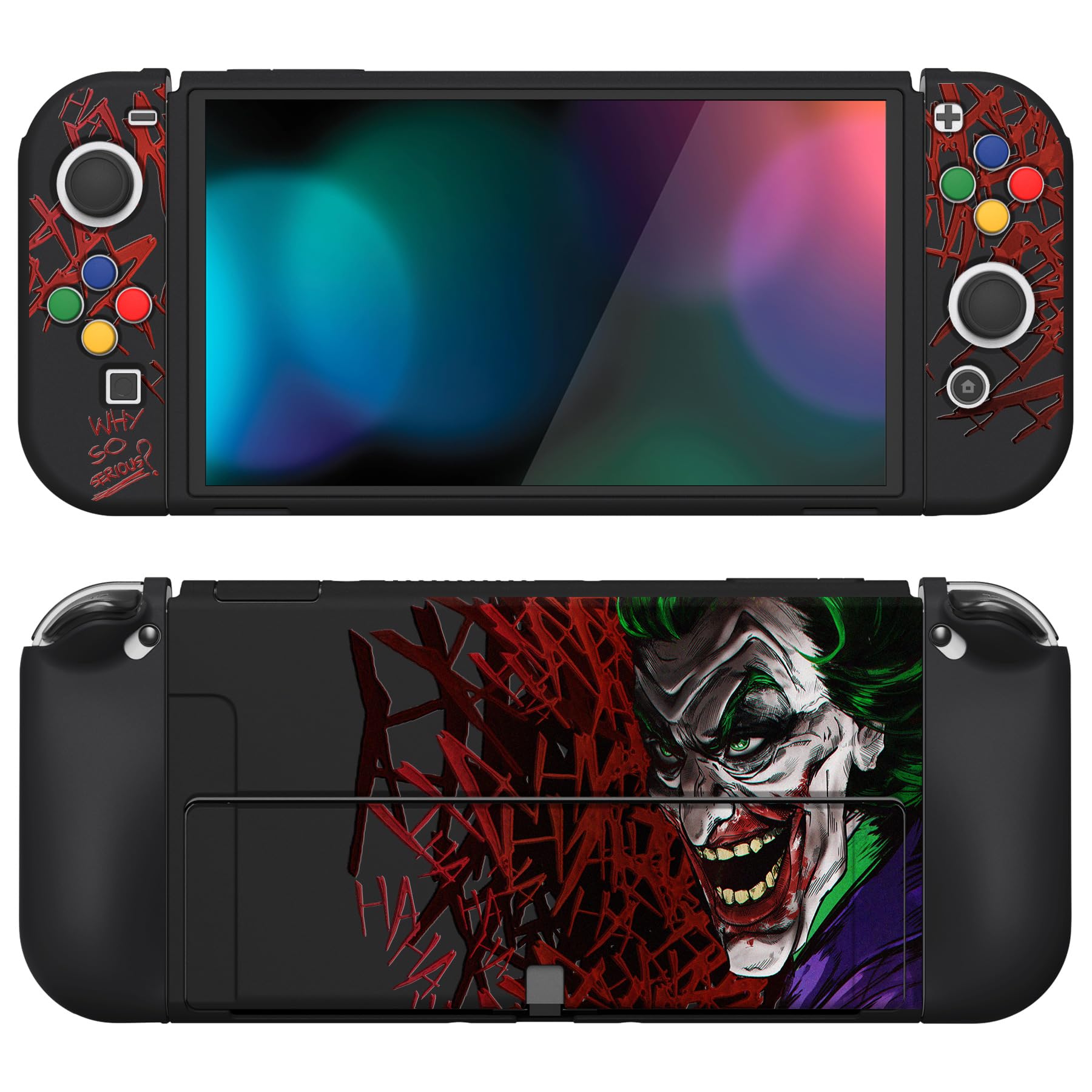 PlayVital ZealProtect Custodia protettiva morbida per Nintendo Switch OLED, protezione flessibile Joycon Grip Cover per Nintendo Switch OLED con tappi per pollice e tappi per pulsanti di direzione