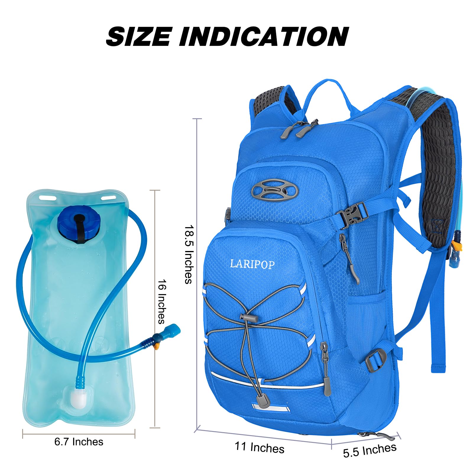 LARIPOP Mochila de chaleco de hidratación para senderismo, bolsa de vejiga de agua para correr, senderismo, ciclismo, carreras, maratón, para mujeres y hombres