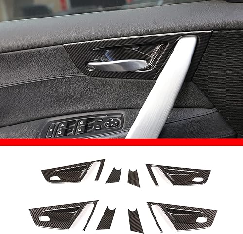 YIWANG 8 unids de fibra de carbono para BMW X3 E83 2006-2010 ABS Interior puerta Bowl cubierta Trim coche accesorios (fibra de carbono)