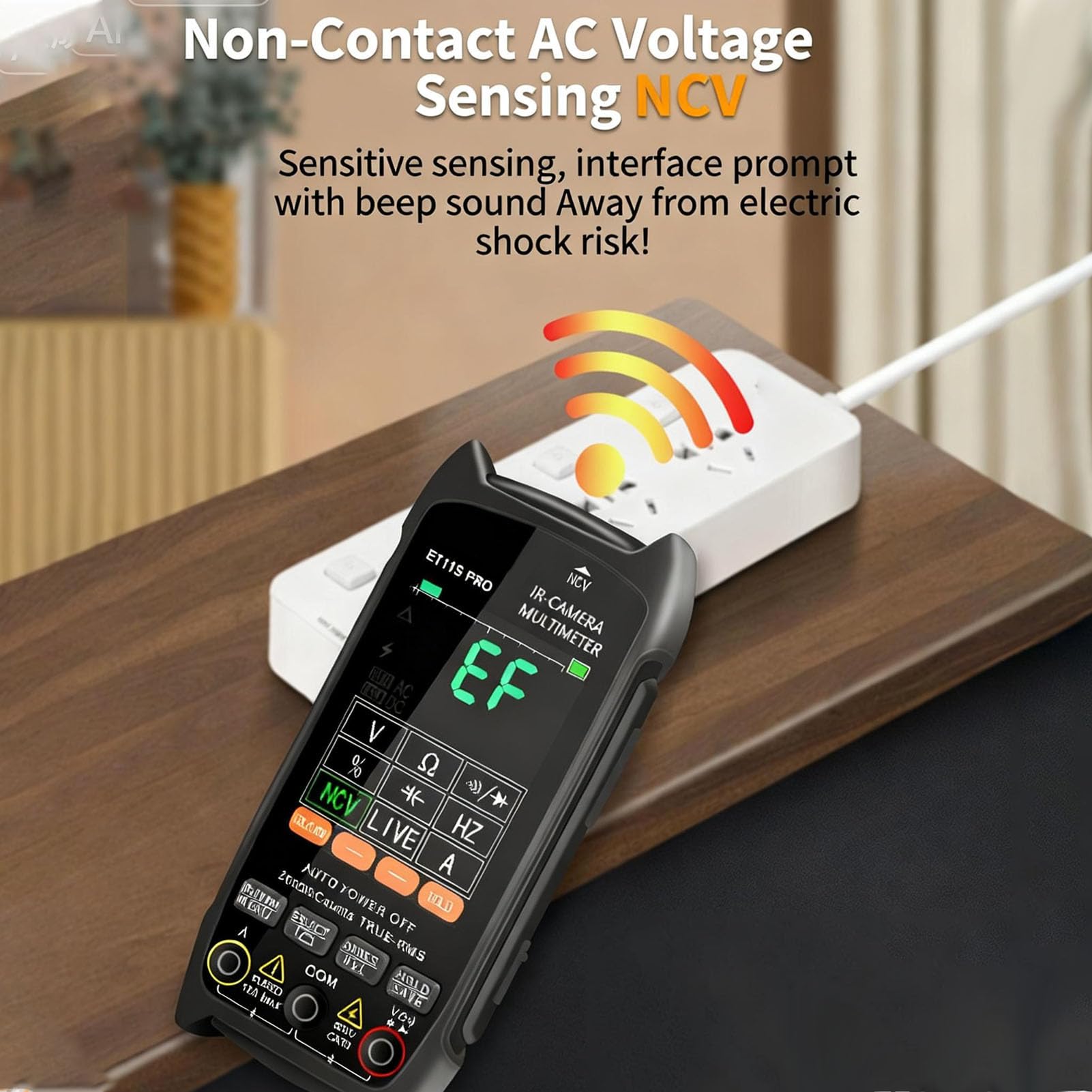 Jectse Multimetro Palmare con Termocamera, Display con Risoluzione a Infrarossi 32x32 240x240 con Rilevamento della Tensione Senza Contatto NCV, per Elettricisti e Tecnici
