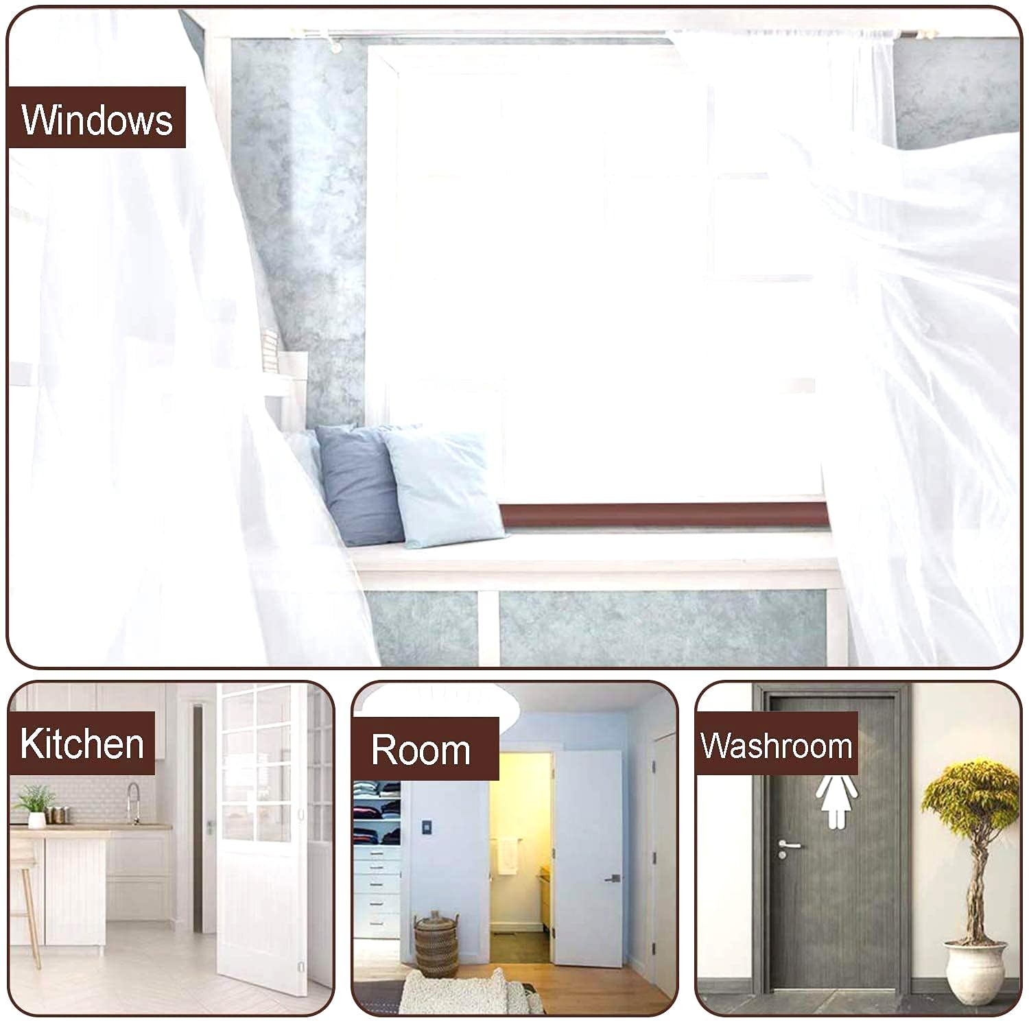 Wowli Twin Door Draft Stopper/Guard Protector for Doors and Windows 1