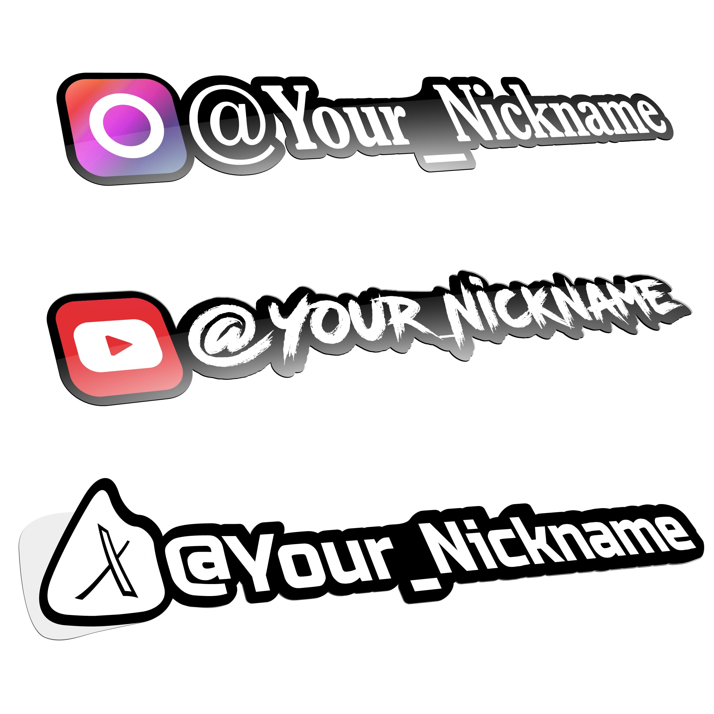 Sponsored Ad - Custom Social Media Vinyl Lettering - Personalized Decals Name Username Logo for Cars, Cups, Windows, Tumblers, Hydroflask, JDM, Windshield - Waterproof Stickers from 4-100 Inches Sizes