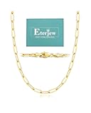 18K Gold Plated and 925 Sterling Silver Paperclip Chain Necklace for Women, 5mm Women's Chain Necklace, World's Top Craftsmanship Necklace for Women 16 18 20 22 24 26 Inch