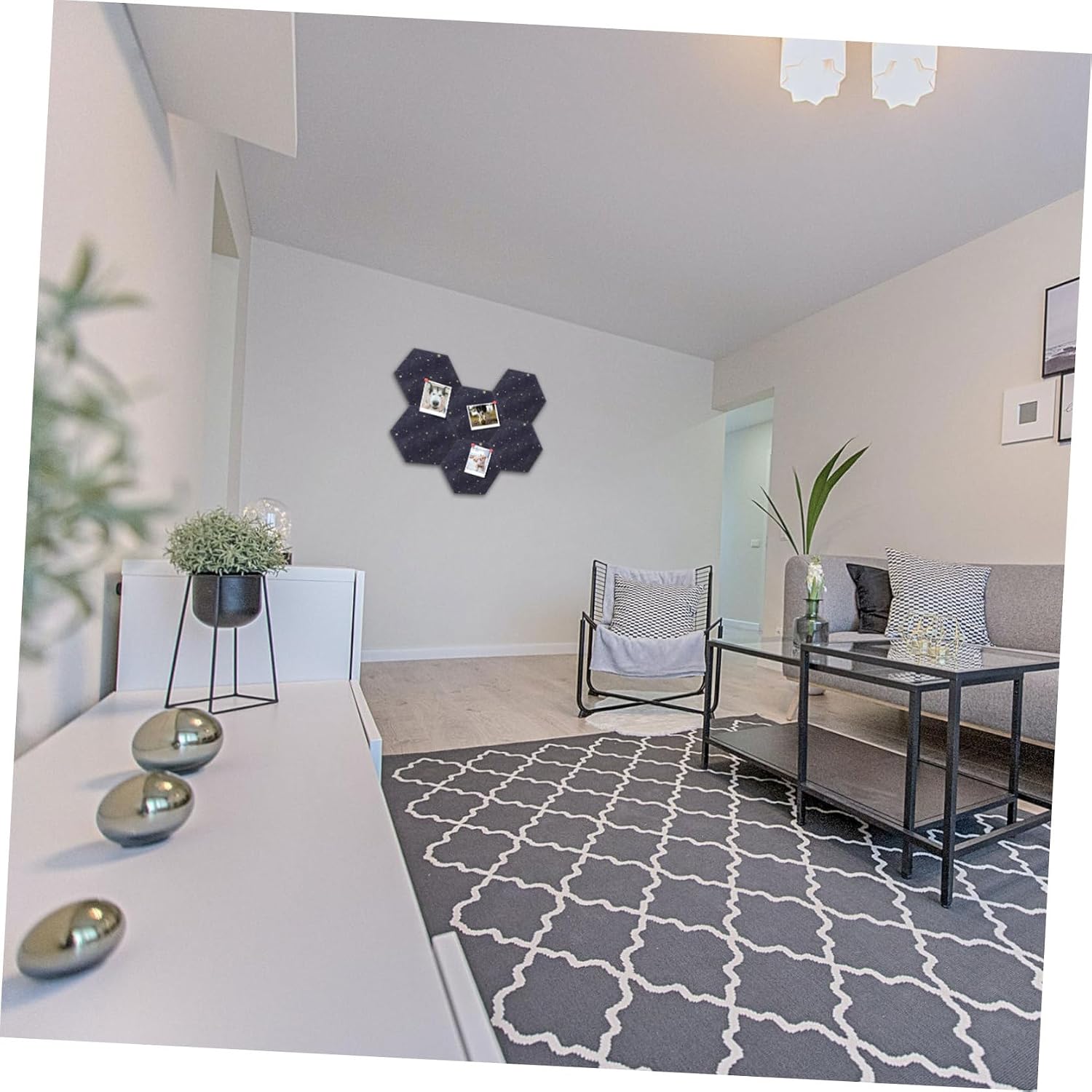 6pcs Hexagon Felt Board Tile Memo Board Pin Safe and Odorless Felt Great for Boys and Girls Room