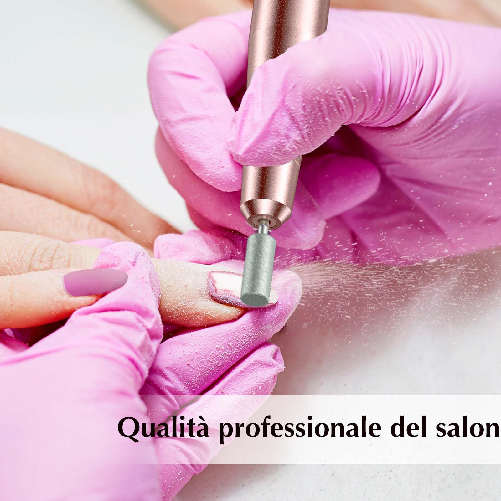 COSLUS - Lijadora de uñas eléctrica para uñas de gel, velocidad y sentido de rotación ajustable, kit de manicura y pedicura, lima de 0 ngles eléctrica para uñas de gel, profesional