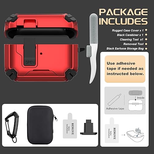 Miniatura 7 de Maxjoy Funda protectora para AirPods Pro 2 2022, AirPods Pro de 2 generación con bloqueo automático, compatible con Apple AirPod Pro de 2 generación