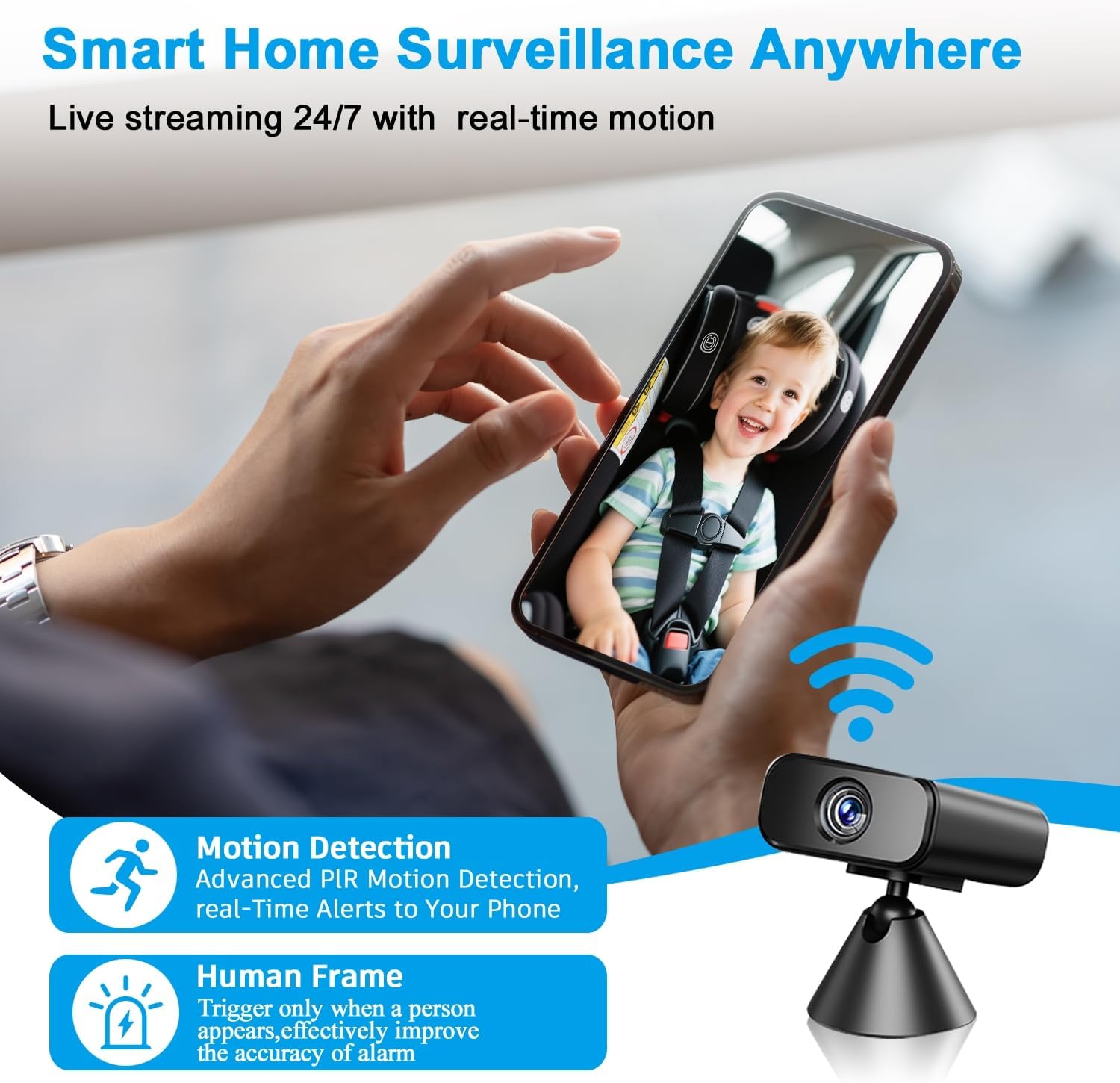 Wireless Wifi Ultra Mini Camera,Pocket-Sized,800mAh Battery Cameras,4KHD Live Video Surveillance,No Need Wifi Camera,Nanny Cam with Magnetic for Smart Alerts,Home,Office,Baby Monitor,Pet Monitoring