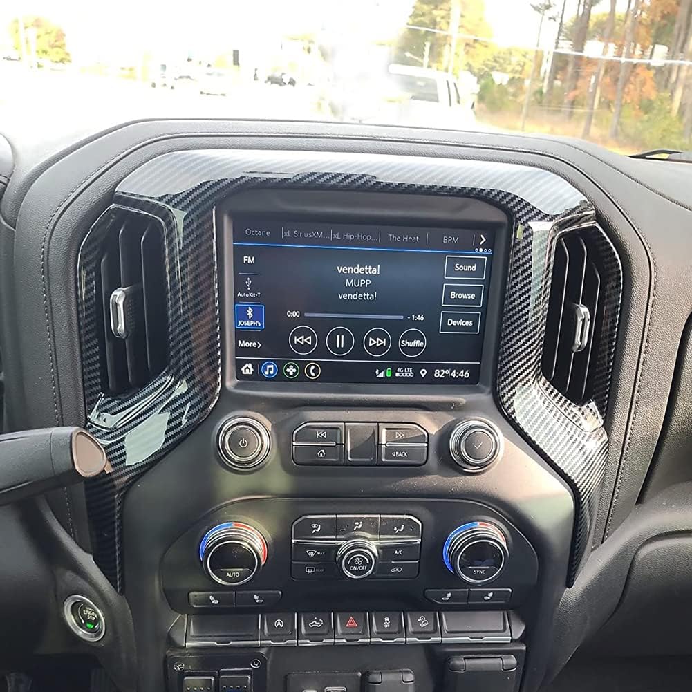 Kolya Compatible with 2019 2020 2021 Chevy Silverado GMC Sierra 1500 Accessories Dashboard Navigation Cover Trim for 2020 2021 2022 2023 GMC Sierra Chevy Silverado 2500 3500 Accessories