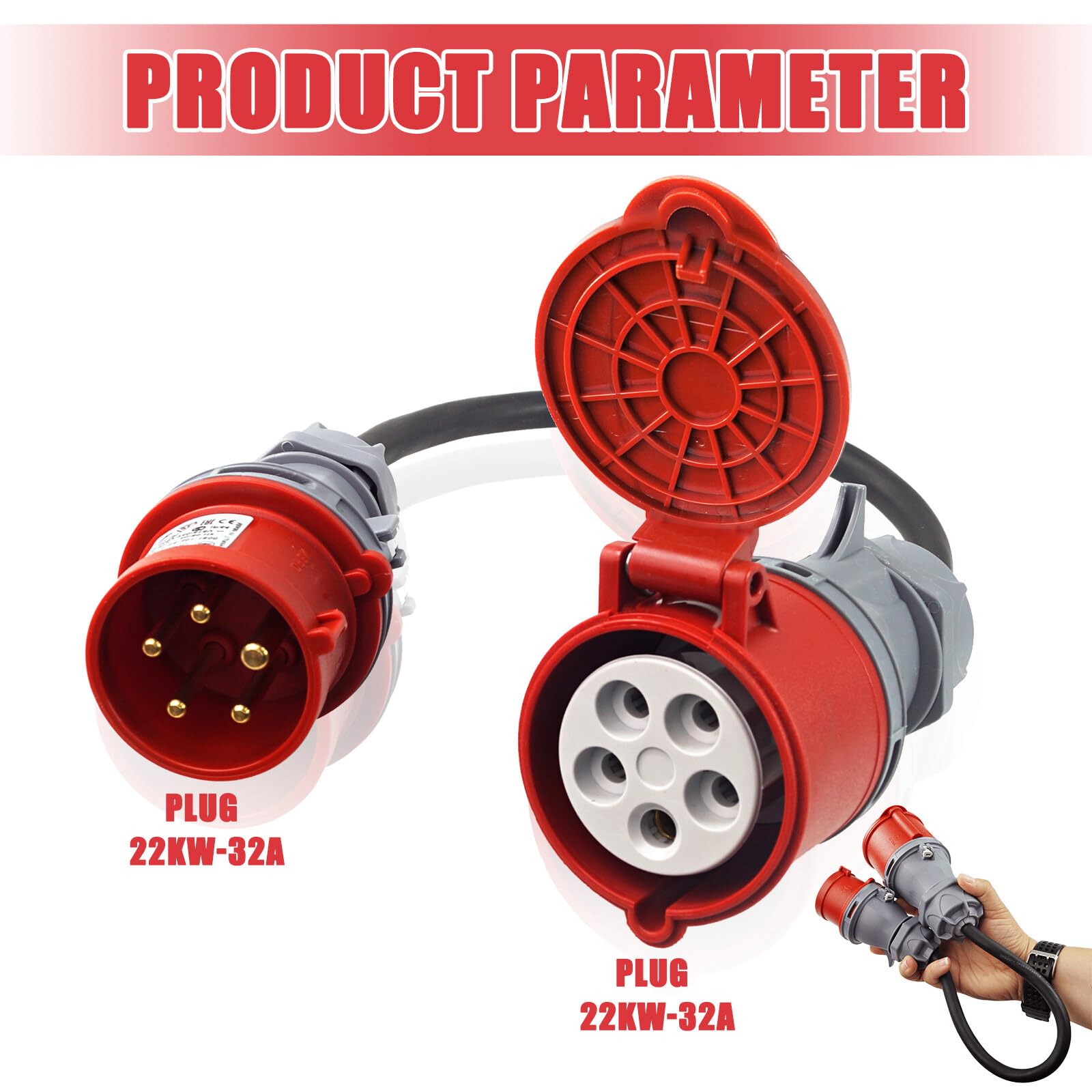 Cavo Adattatore CEE Kopp - Spina 5 Poli 16A A Presa 32A - IP59 Per Esterni - Foto 10