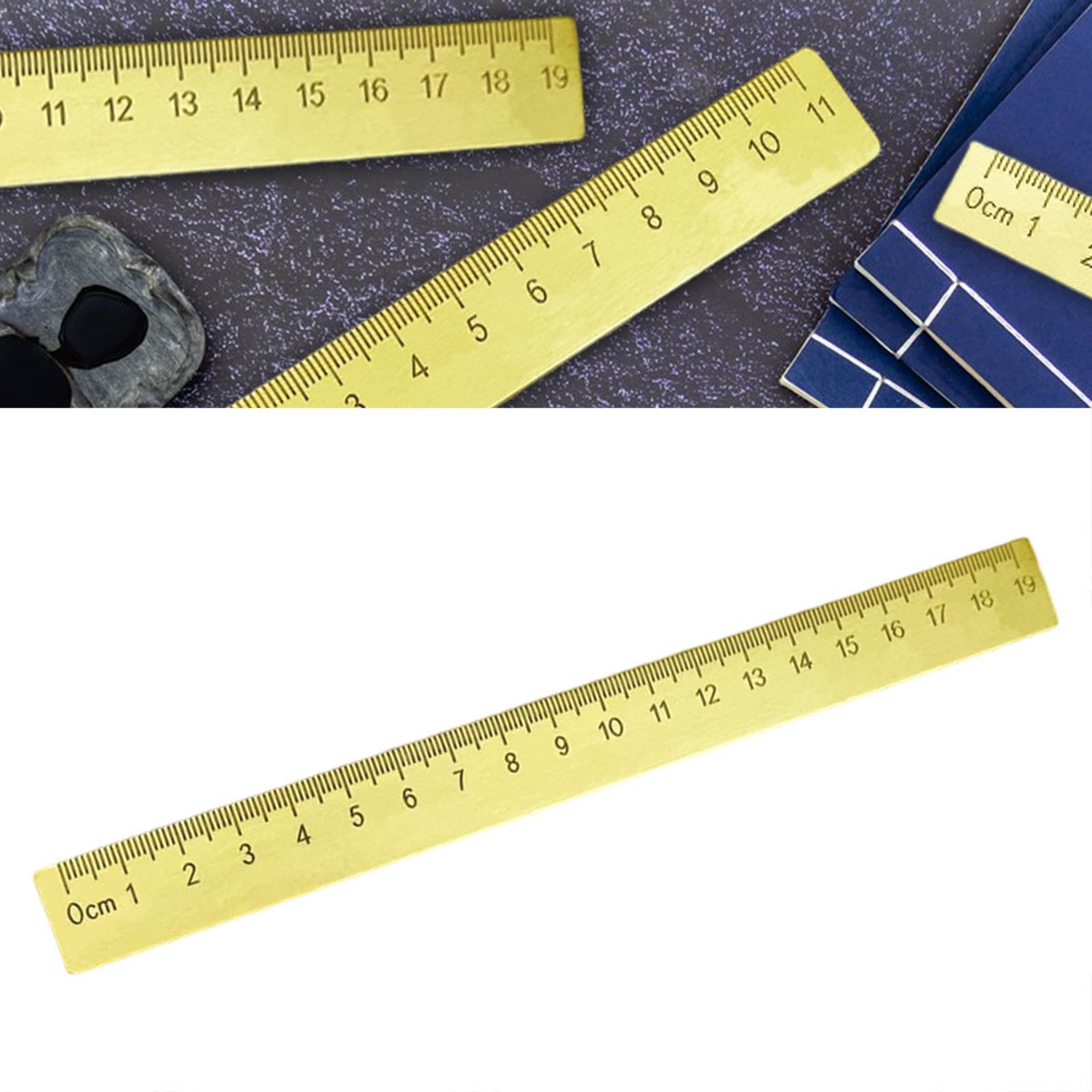 Regla Pisapapeles de Latón, Herramienta de Medición de Metal para Dibujar Y Escribir, Adecuada para El Hogar, La Oficina, El Escritorio O como, 20cmx2cm