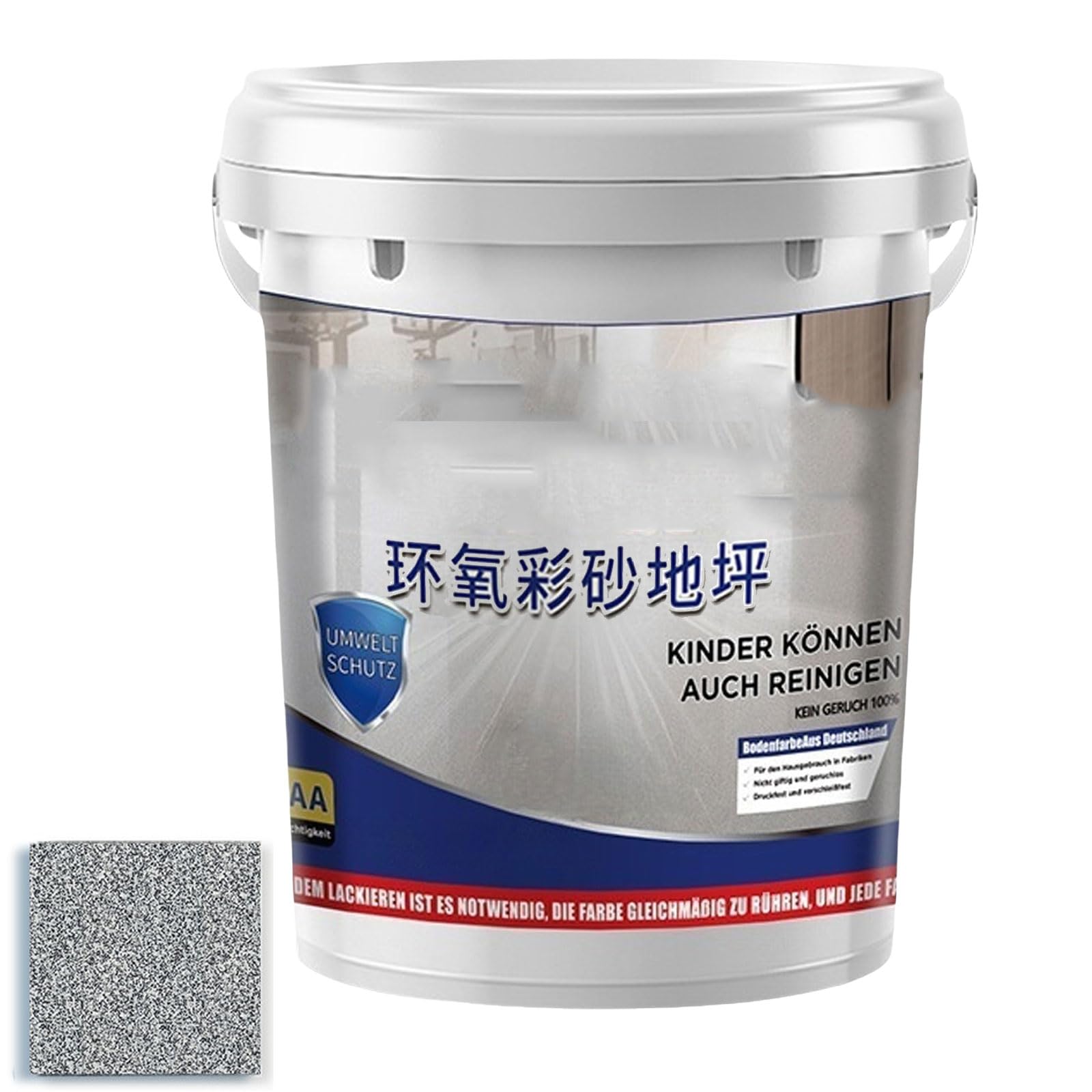 Self Leveling Epoxy Colored Sand Floor Paint, Fast Drying, Stain-Resistant For Concrete Tile Wood Countertop Decorative Finish (1KG Grey-B)