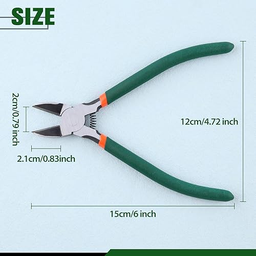 Miniatura 4 de LEONTOOL Cortadores de alambre micro empotrados, alicates de corte lateral de 4.5 pulgadas, cortadores diagonales, alicates de corte diagonal con