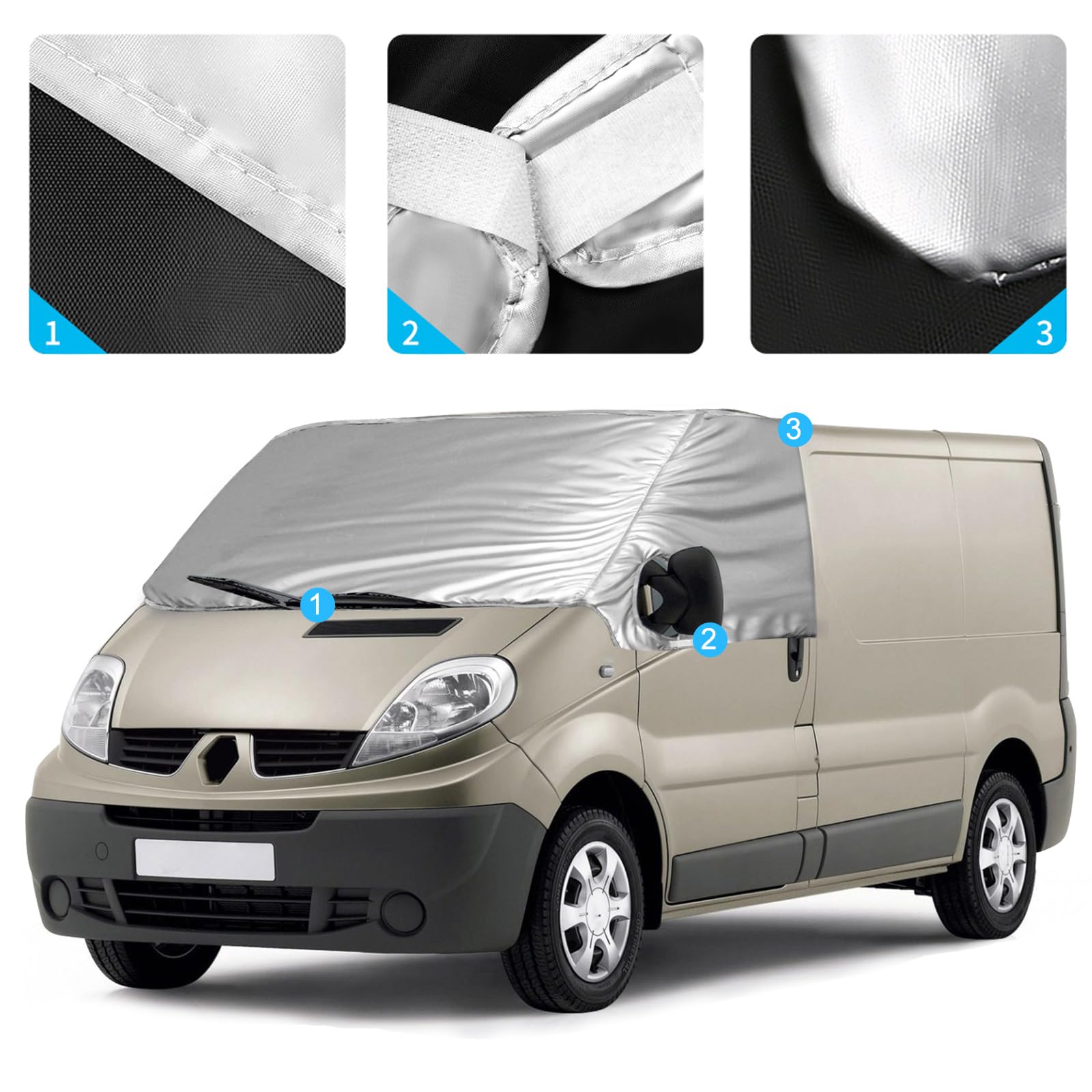 Housse De Pare-brise Sur Mesure Pour Renault Trafic/Opel Vivaro/Nissan Primastar X83 (2001-2015) - Protection UV, Glace, Pluie