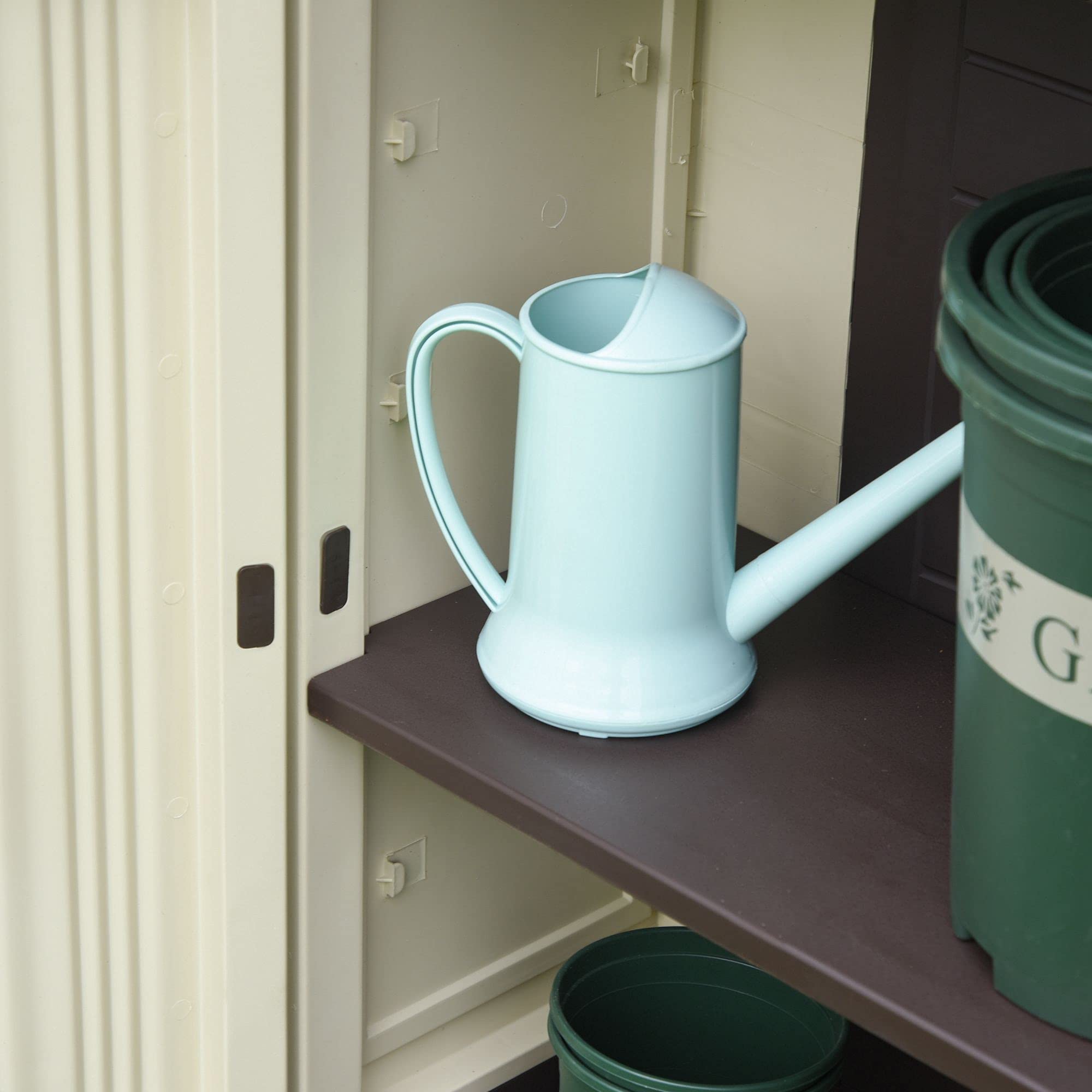 Outsunny Tall Plastic Utility Garden Tool Shed Patio Double