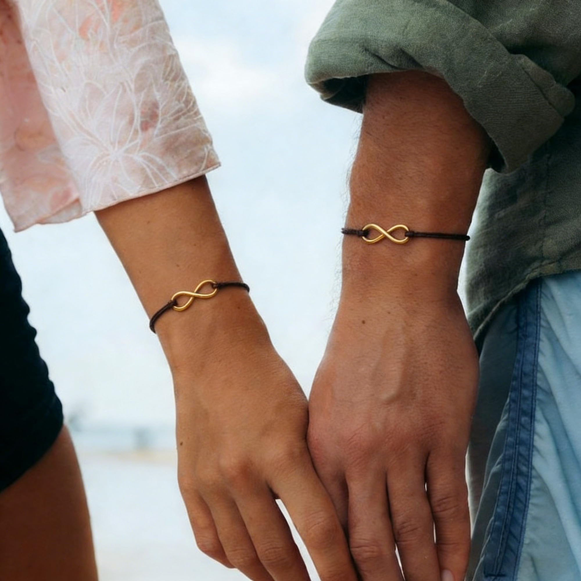 Glowvibe Bronze 8th Anniversary Wedding Gifts,Matching Bracelets For Couple 8th Anniversary Present for Him and Her Bracelets Infinity Knot
