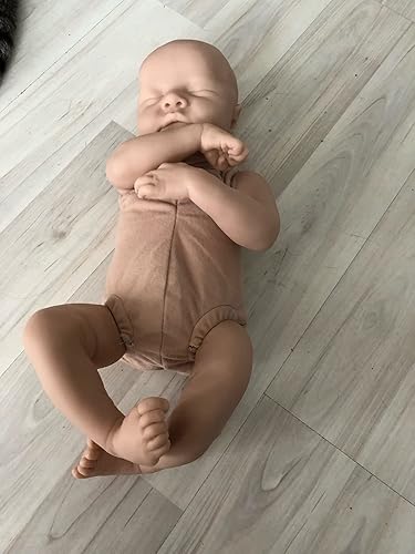 Miniatura 6 de Angelbaby Kits de muñecas Reborn sin pintar con cuerpo de tela de 17 pulgadas, juegos de moldes de silicona suave en blanco para hacer piezas de