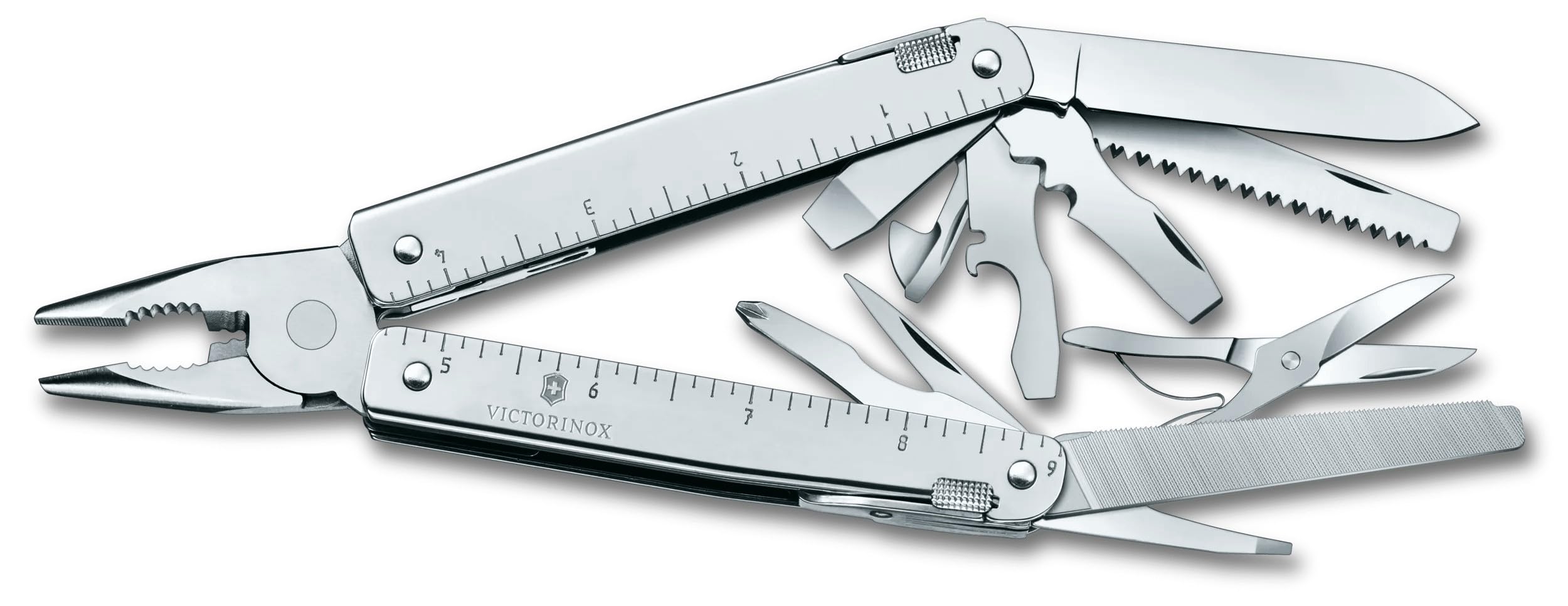 Victorinox Swiss Tool X Plus Ratchet, Multiherramienta de Bolsillo Suiza, Multifunción, 38 Funciones, Alicate multiuso de punta fina, Bloqueable