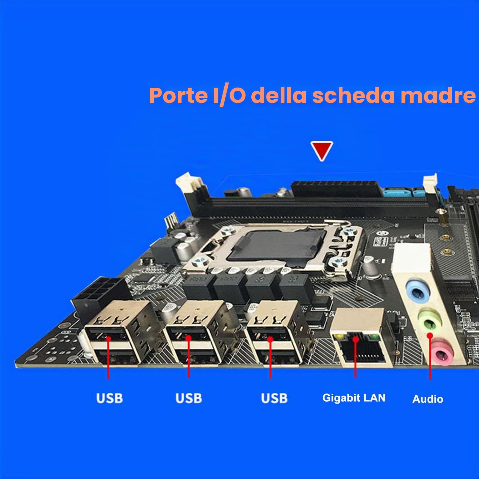 Socobeta Scheda Madre X79 CPU Combinata con E5 2420, Set di Schede Madri per PC da Gioco DDR3 a 6 Core e 12 Thread