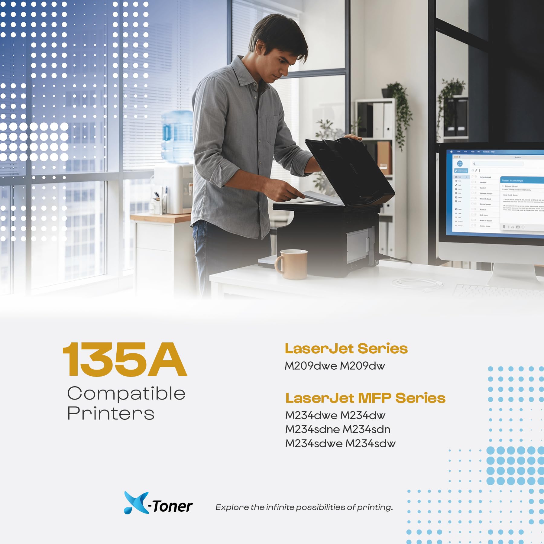 X-Toner 135A Compatible avec HP 135A W1350A, pour LaserJet M209dwe M209dw