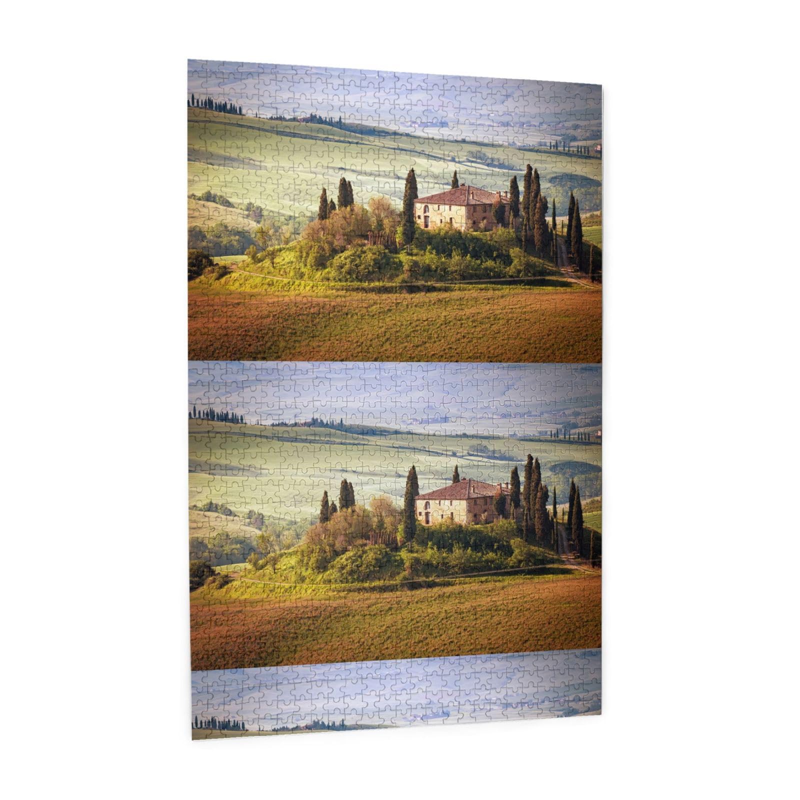 Toscana vista da pietra Antico villaggio di Montepulciano Italia in una giornata nuvolosa Natura, 1000 pezzi Puzzle per adulti Puzzle impegnativi, puzzle
