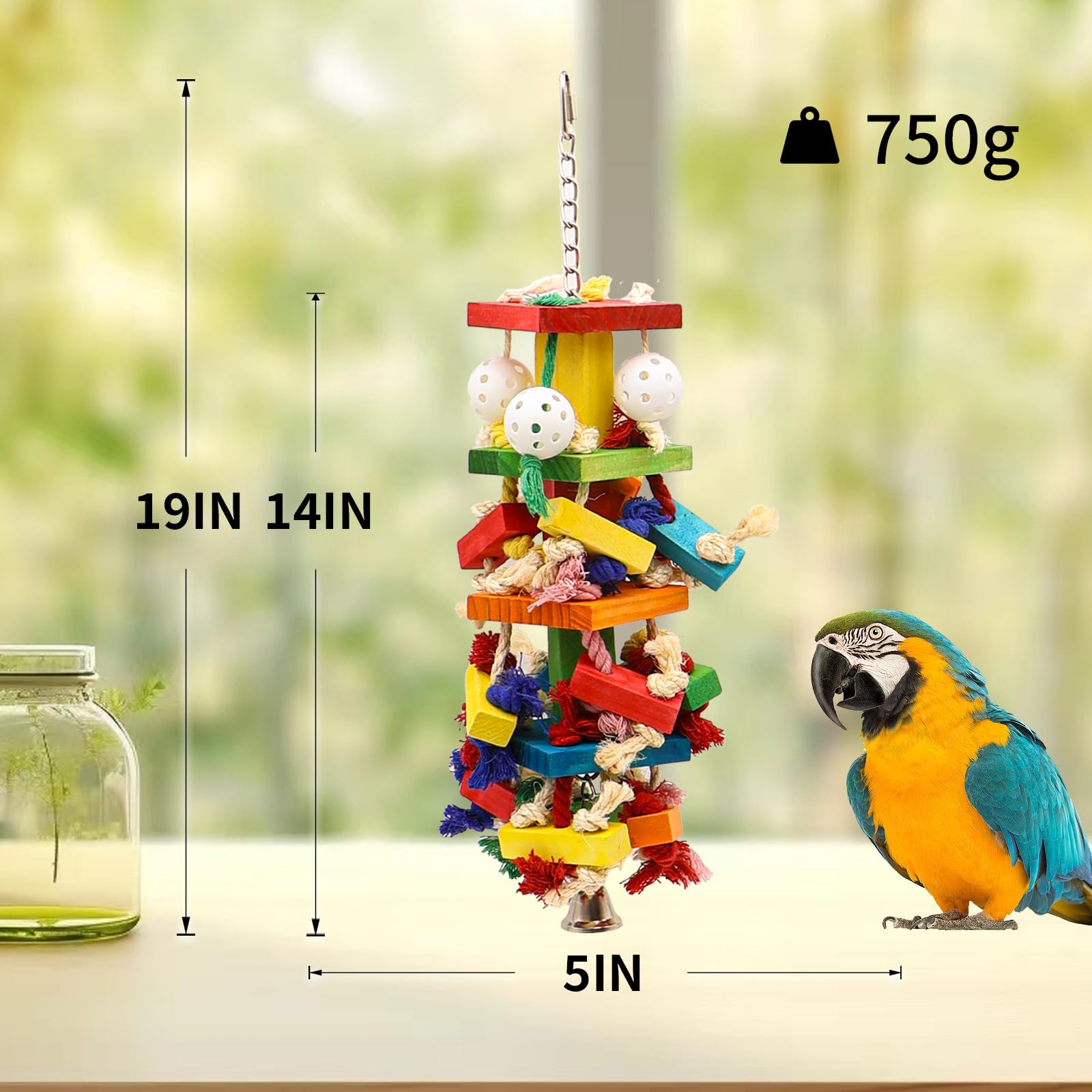 Juguetes interactivos de loros para pájaros grandes, cacatúa, cacatúa y periquito, cosas de juego para pájaros grandes, juguetes divertidos y atractivos para pájaros