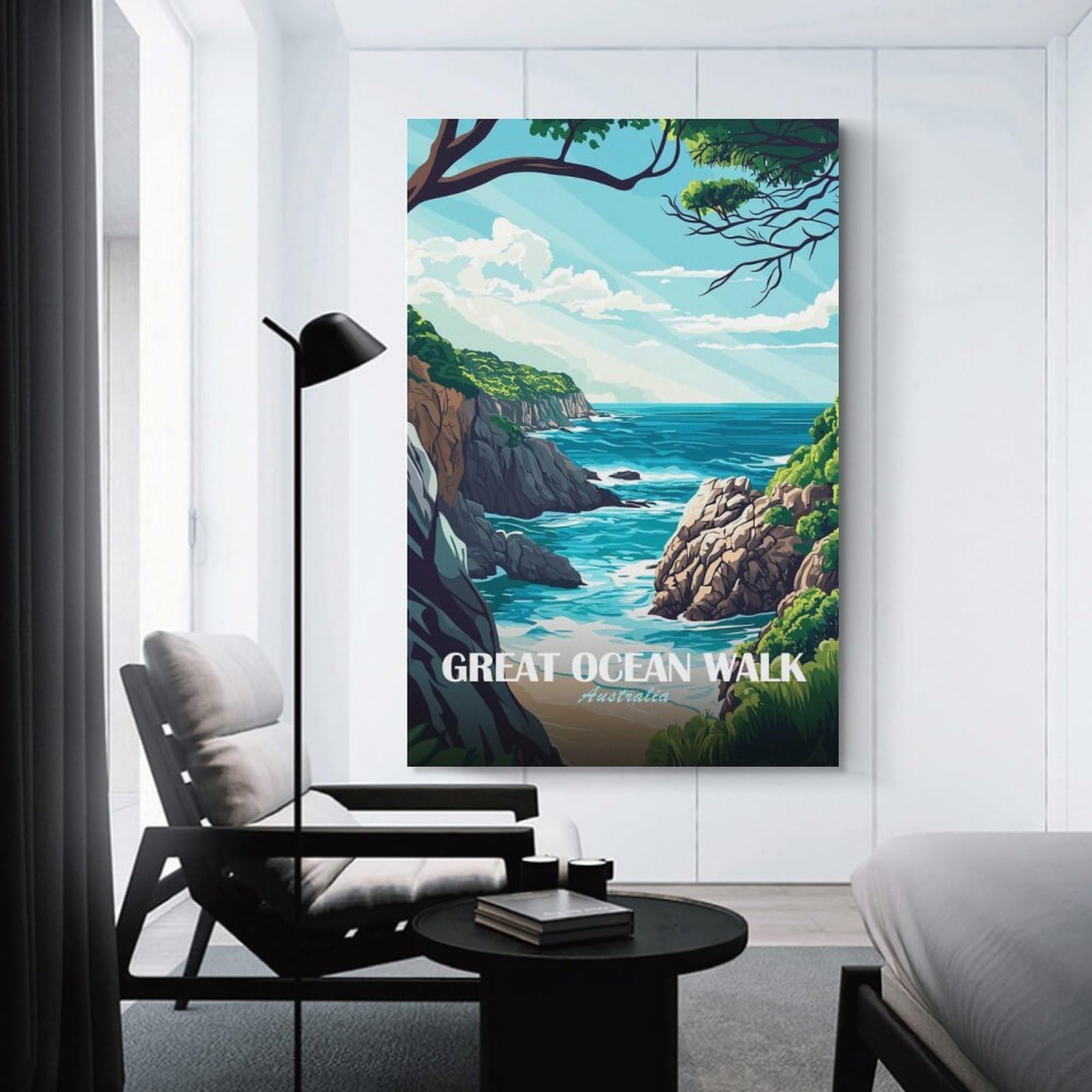 Junmoney Canvas Wall Decor Great Ocean Walk Australia Coastal View, 20x30inch(50x75cm), for Bedroom Decor, Cosy Corners Or Studios, Decorative Wall Art for Cosy Rooms