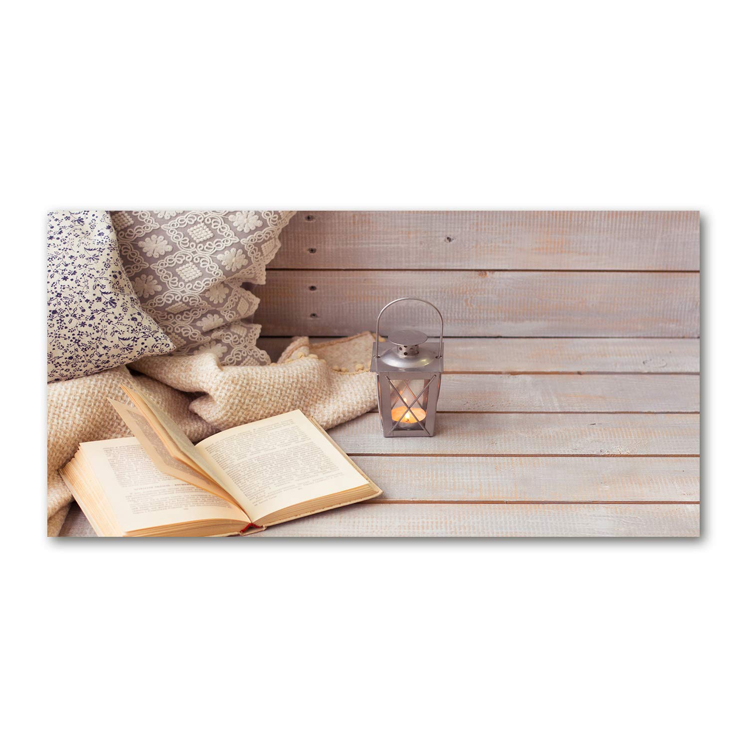 Impression sur verre beige deco grand format pour illuminer salon et cuisine sombre