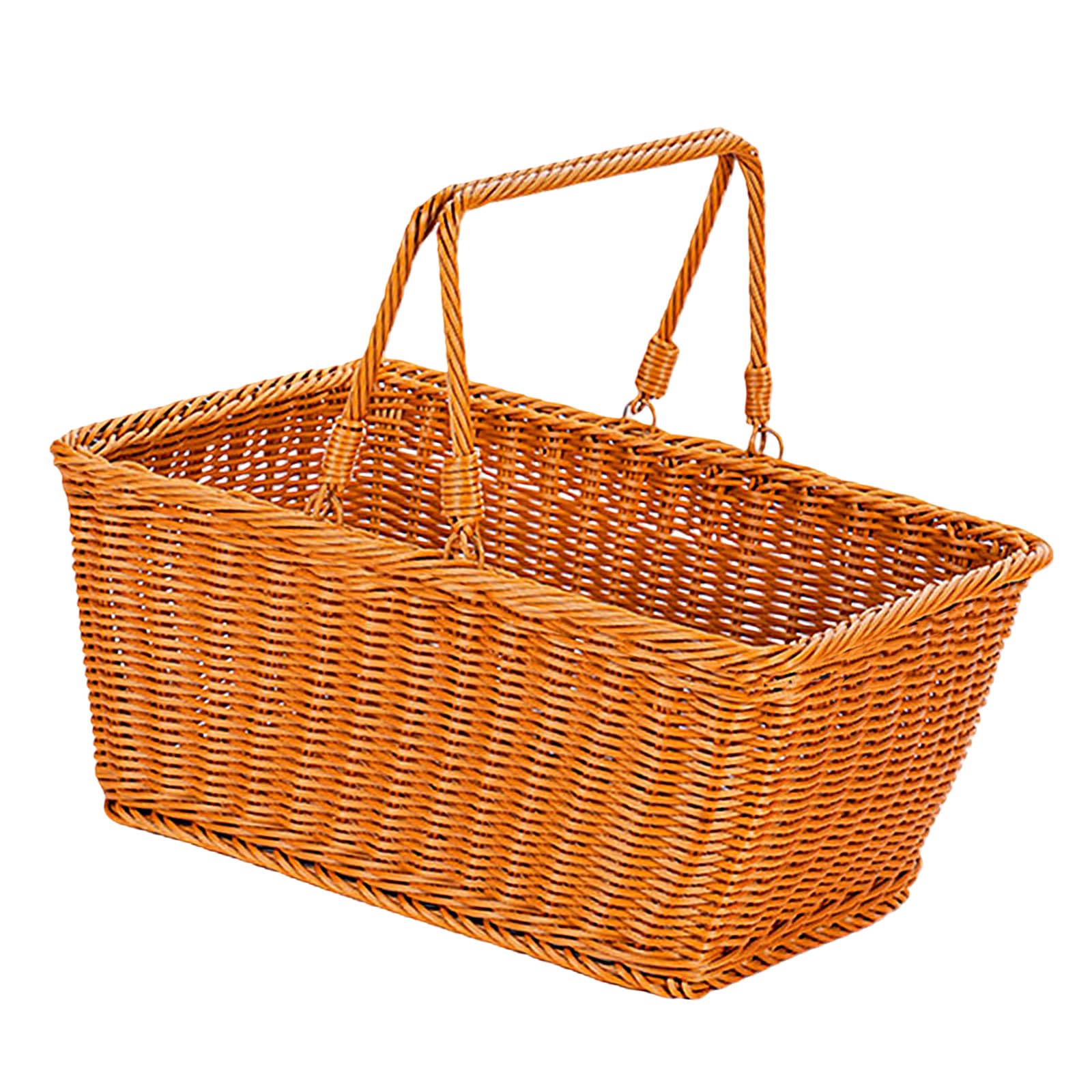 alloneslife Spacious Rattan-Look Oval Storage Bin for Home Organization and Groceries Outdoor Camping Planner