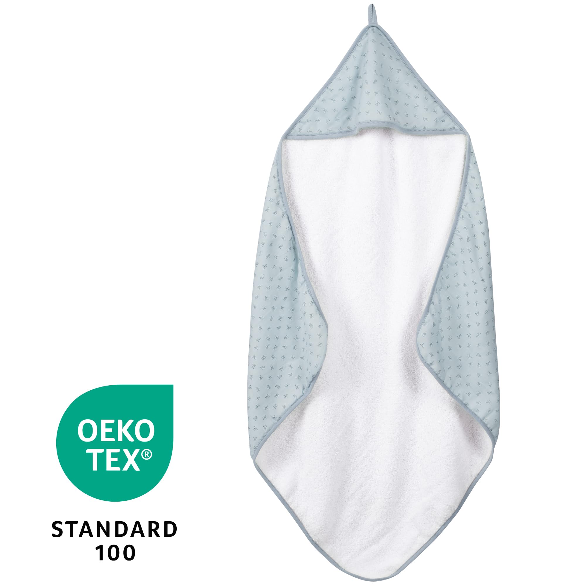 roba Lil Planet Organic Baby Hooded Towel 80 x 80 cm - Bath Robe 100% Cotton - Oeko-TEX and GOTS Certified - Sky Blue - Image 4