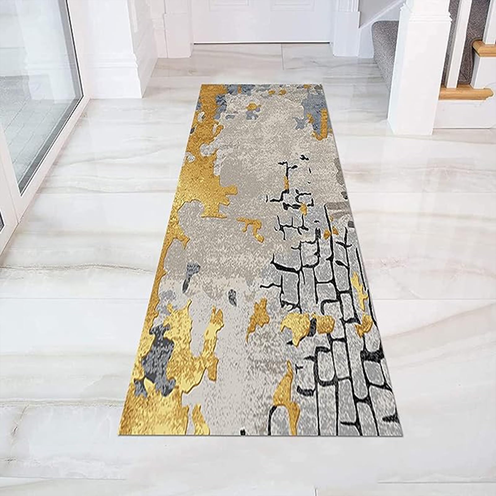 Tappeto da corridoio Tappeto da corridoio antiscivolo Tappeto da corridoio per cucina Corridoio Passaggio Scale Ingresso Corridoio Tappeti stretti Tappetino da corridoio stretto giallo con retro antis