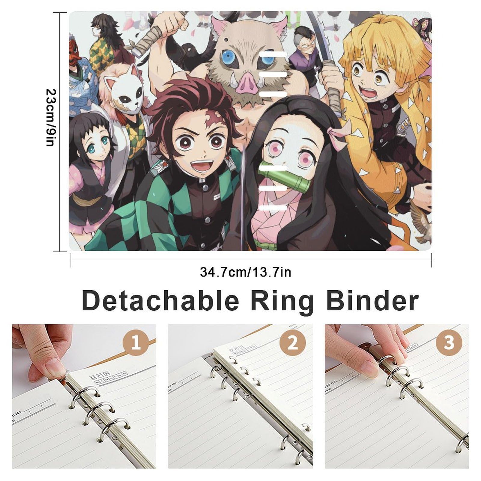 Amazon.co.jp: バインダーノート 鬼滅の刃 システム手帳 メモ帳 A5