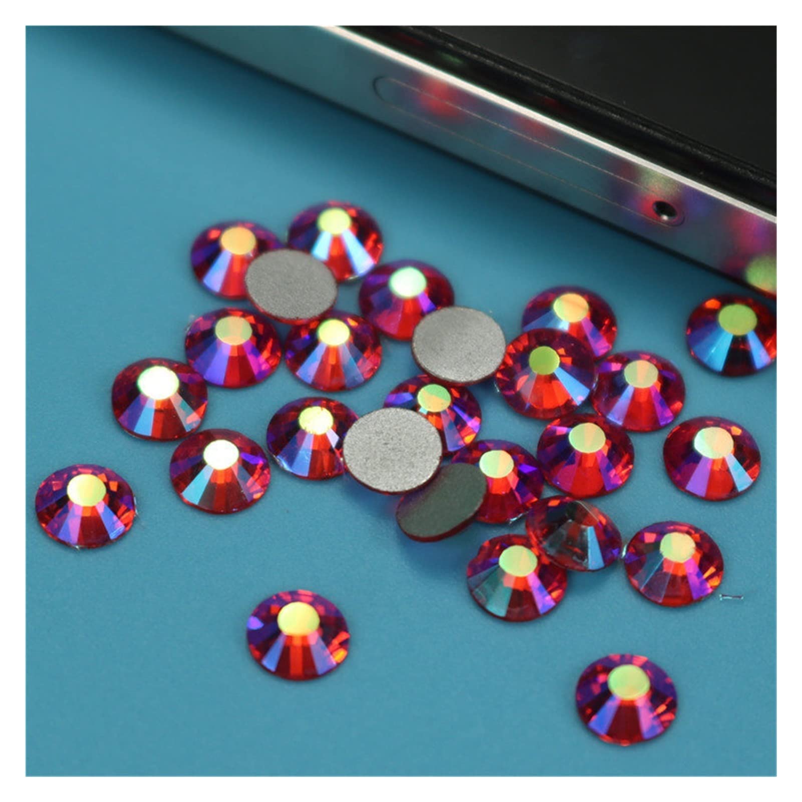 1440 Strass Con Retro Piatto, 1,5 – 1,7 Mm, Strass Per Nail Art, Decorazione Costume, Decorazione Per Festival, Blu A - Foto 8