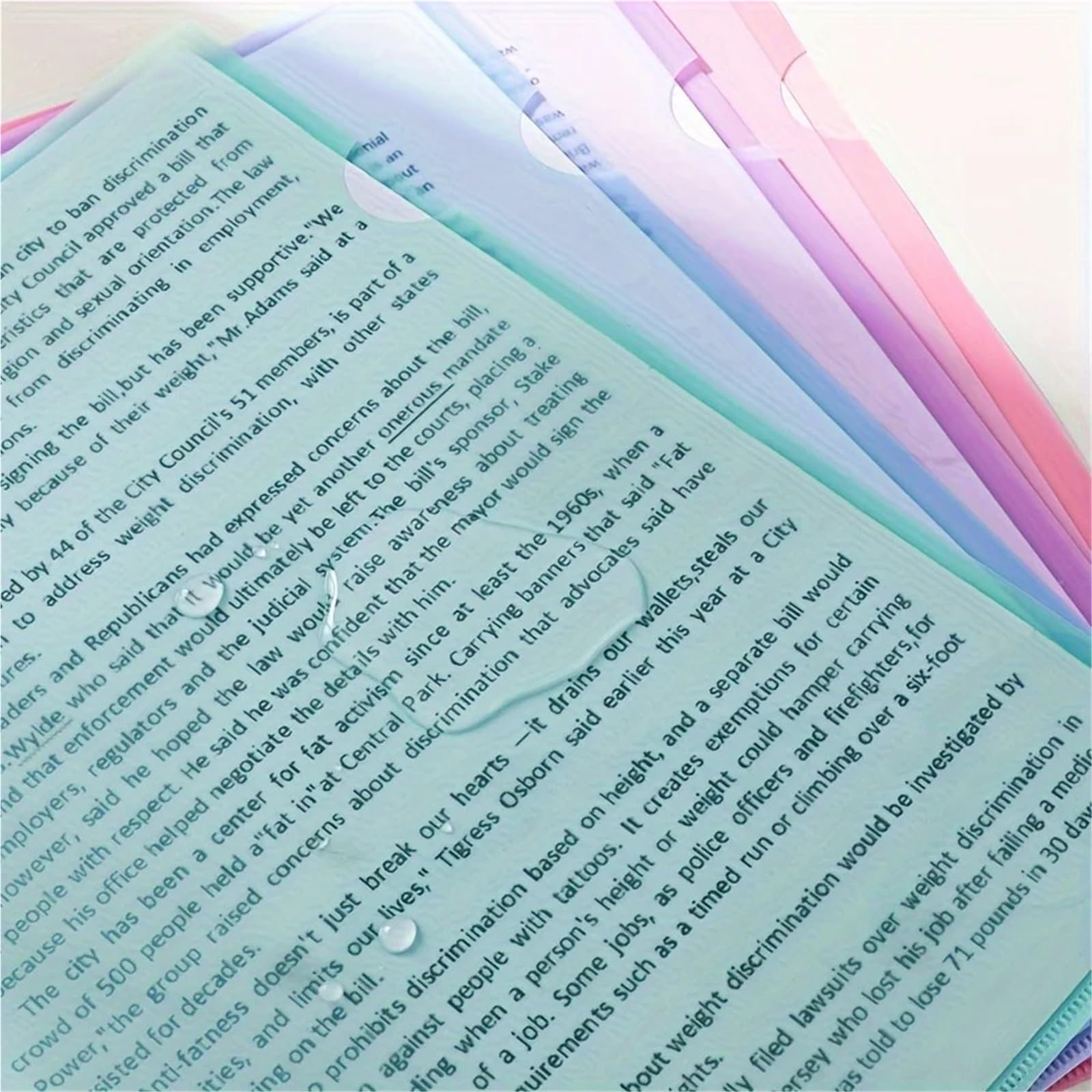 Przezroczysty folder z tworzywa sztucznego, 24 szt. Teczki projektowe A4 w kształcie litery L, wielokolorowy materiał PP(Purple)